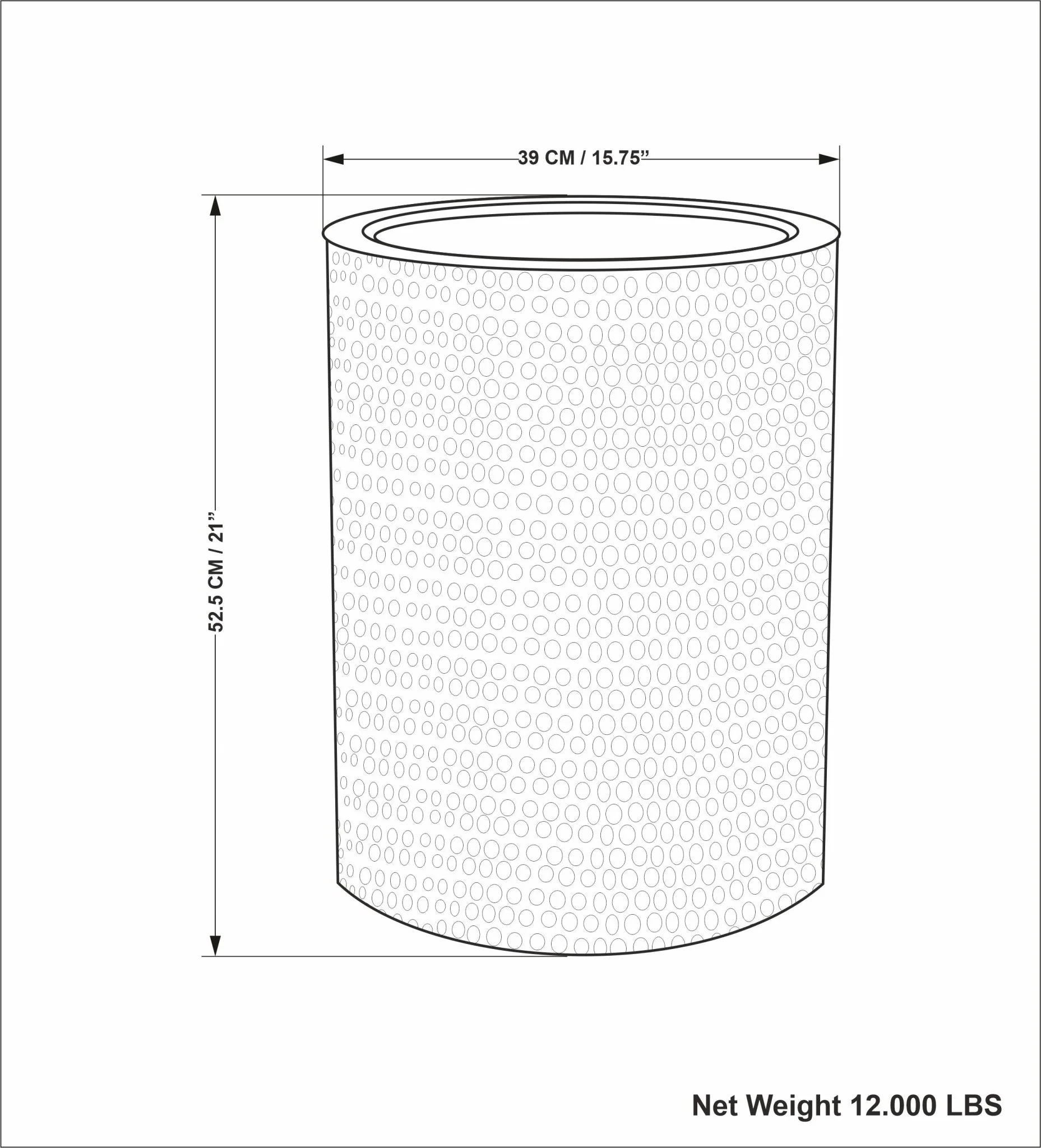 Hyperion Side Table with Round Cylinder Shape