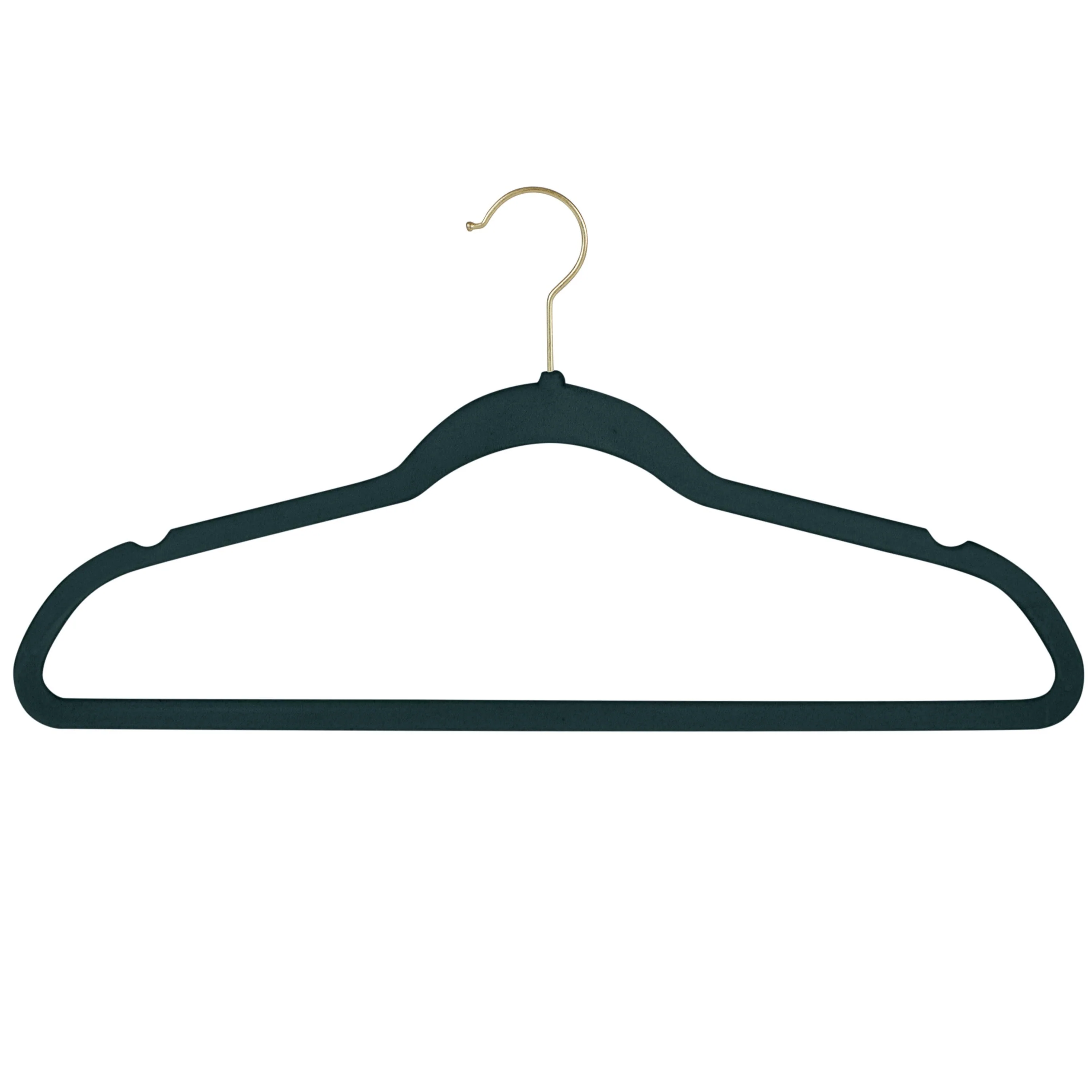 Simplify 25 Pack Slim Velvet Gold Hook Hangers - 17.7