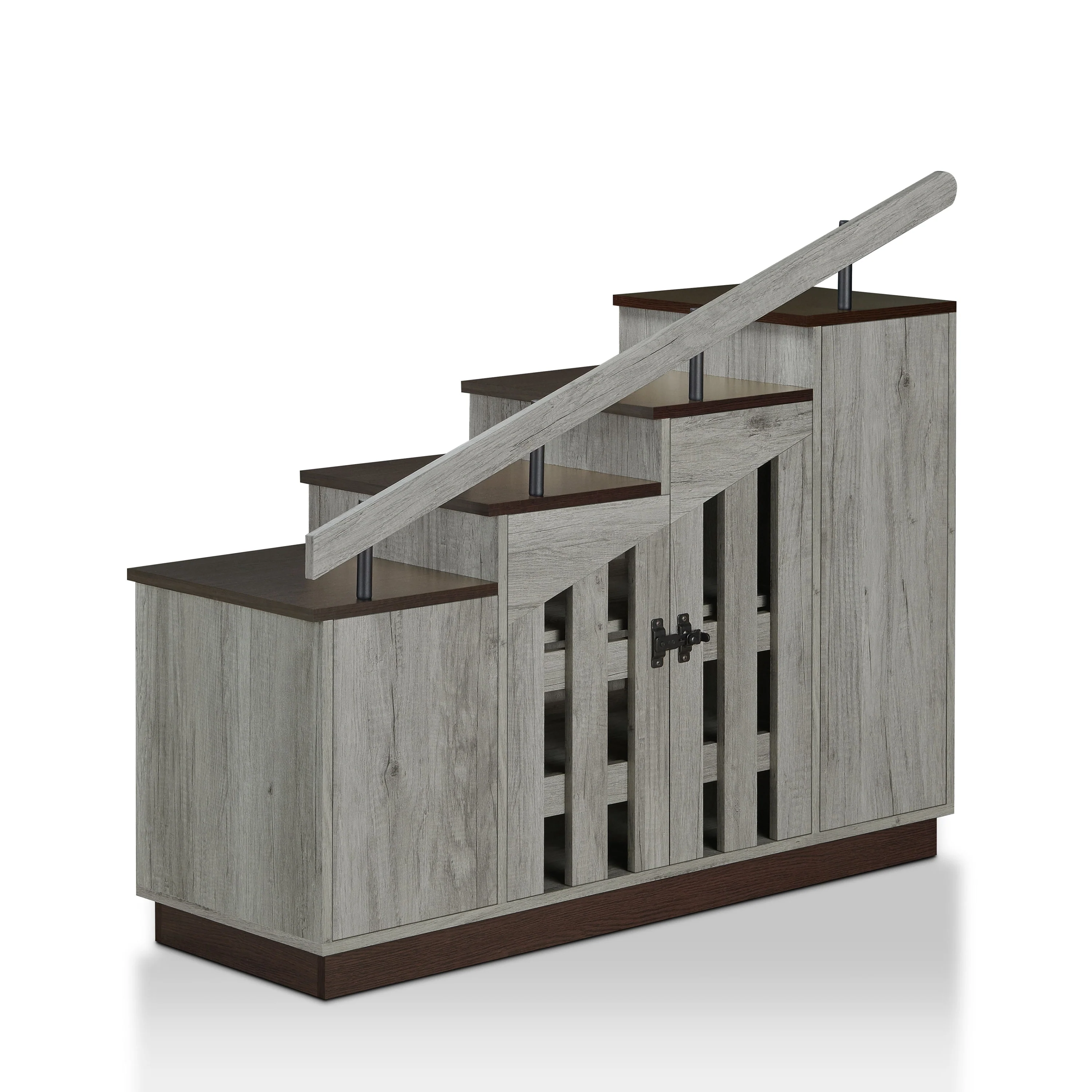 Garner Rustic 9-shelf Storage Shoe Cabinet by Furniture of America