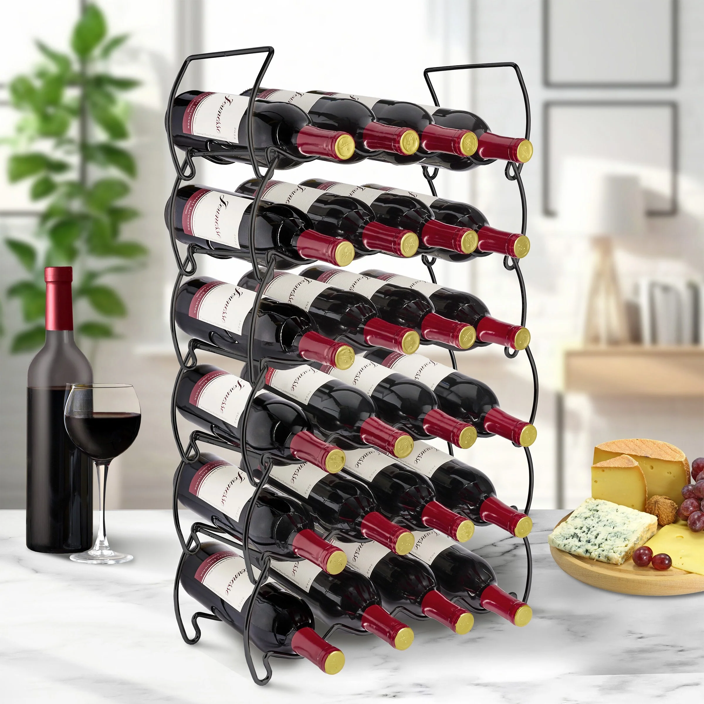 Metal Detachable Wine Rack - 3 Tier, Copper - 14