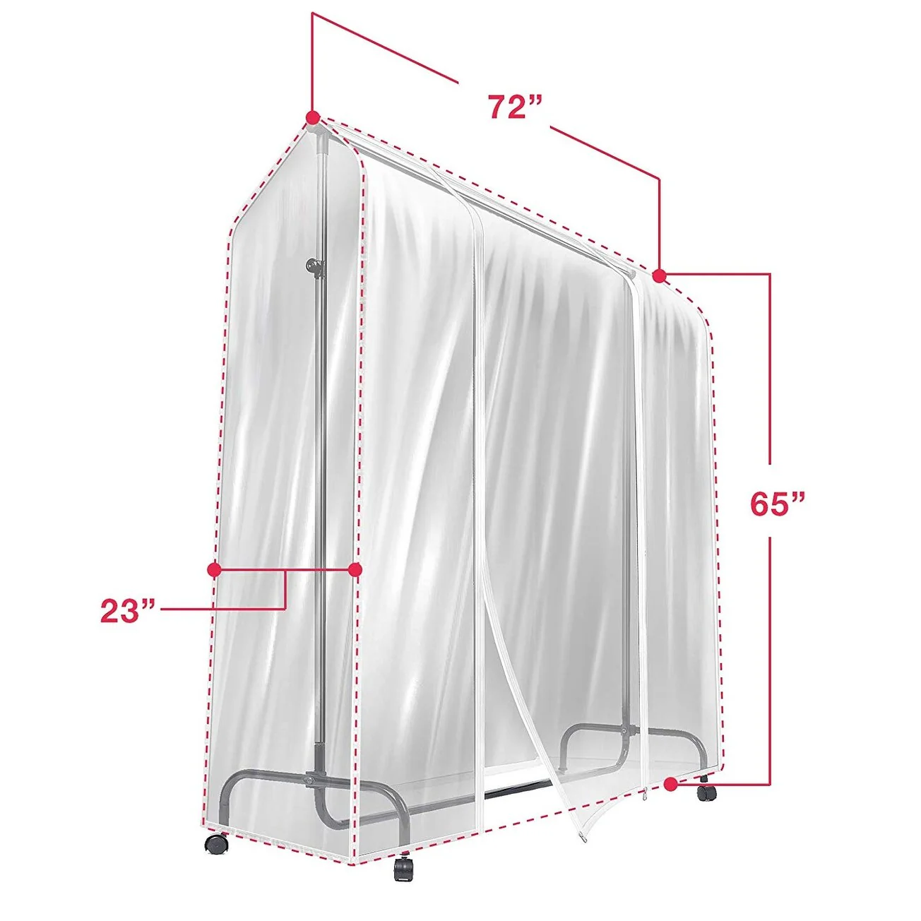 6 Ft Transparent Clothes Rail Cover Gament Coat Hanger Protector Storage