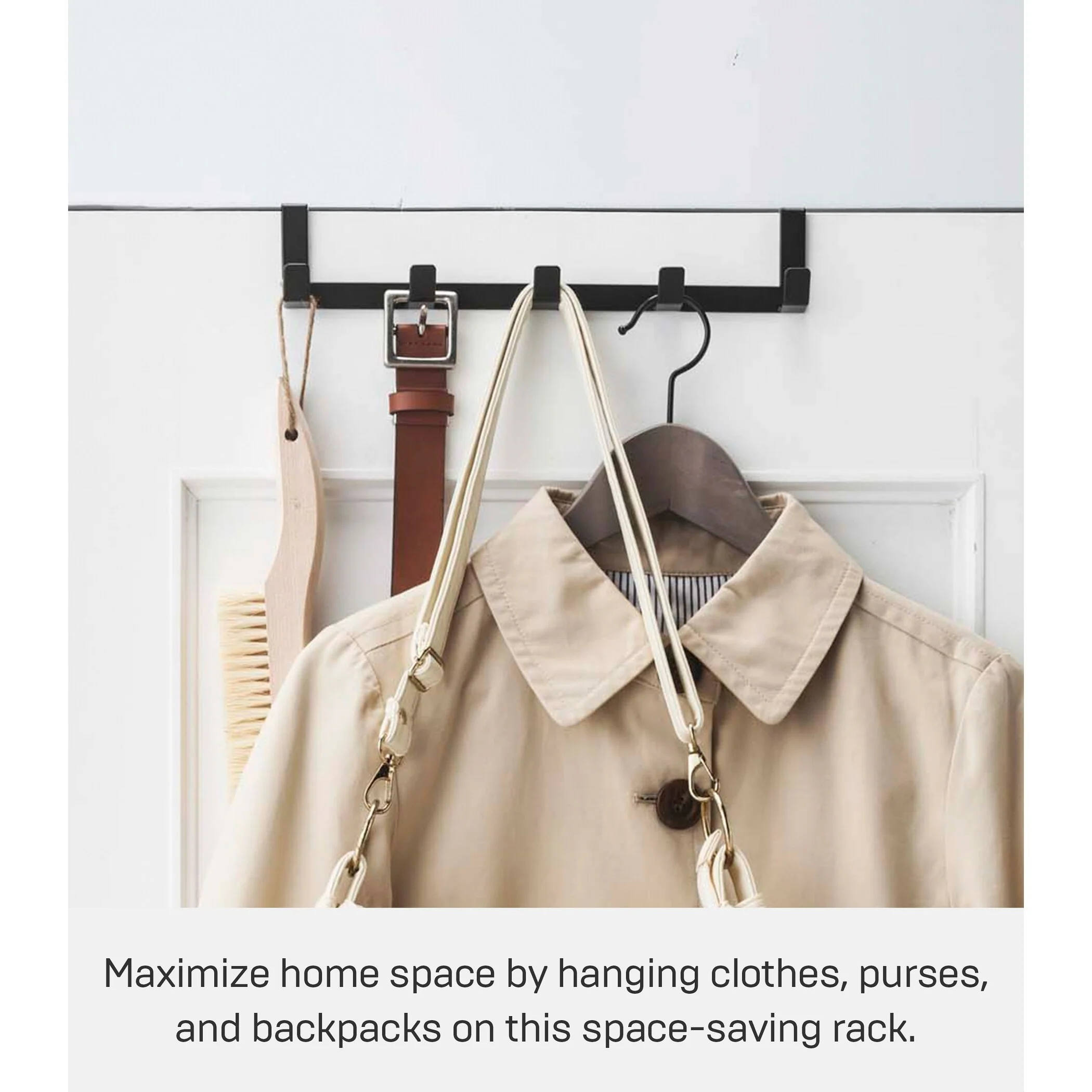 Yamazaki Home Over-the-Door Hanger, Steel, Up To 1.375