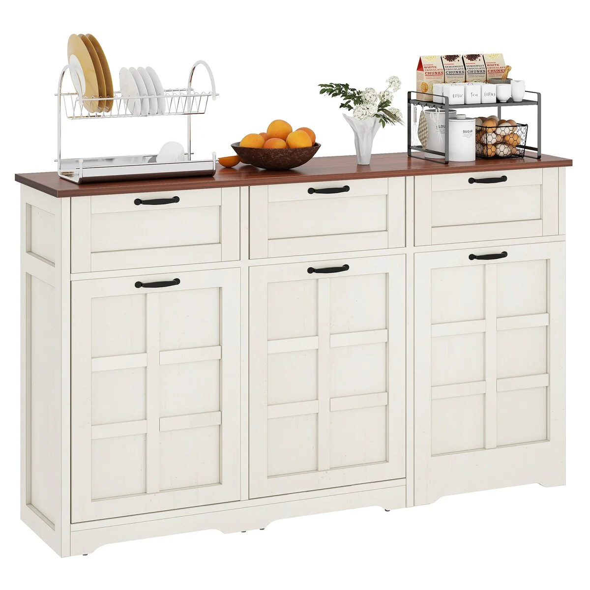Kitchen Island With Double Tilt Out Trash Can Cabinet