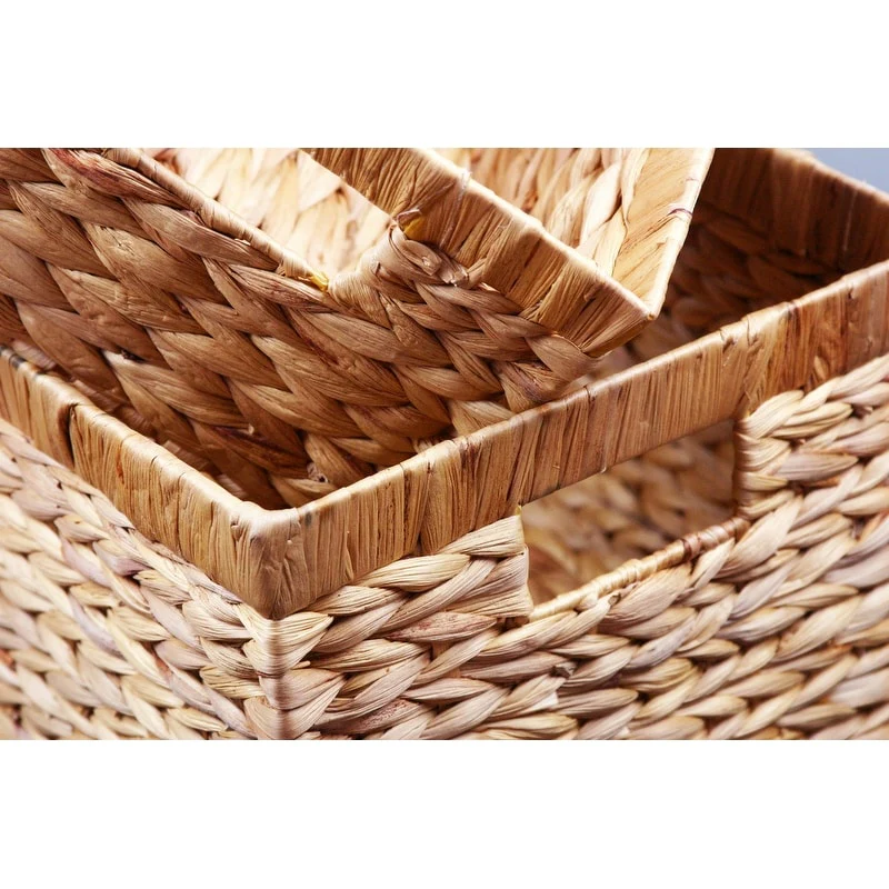 Water Hyacinth Rattan Nesting Storage Baskets 2-Pack - 14.5