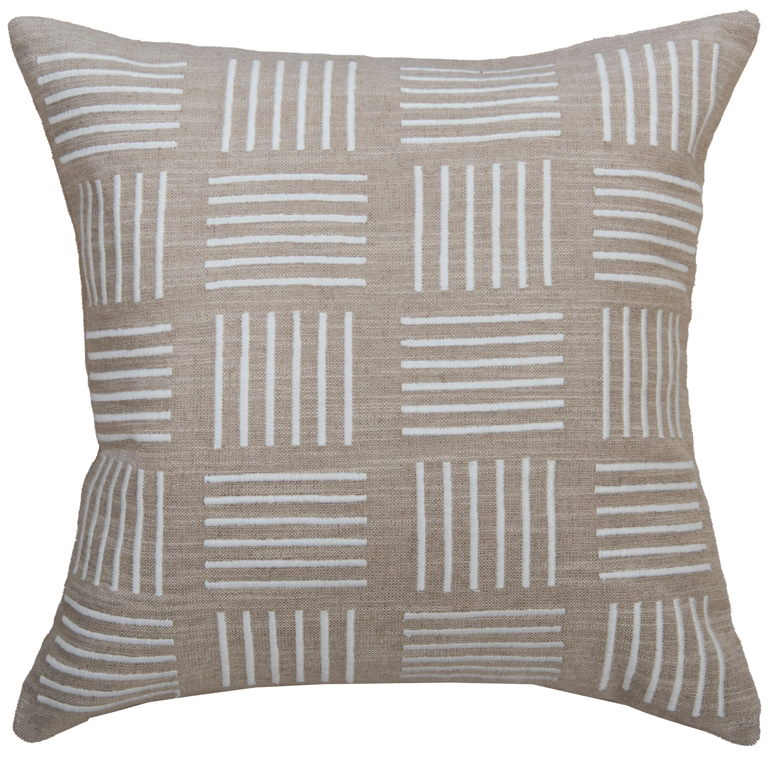 Woven Embroidered Geometric Decorative Throw Pillow