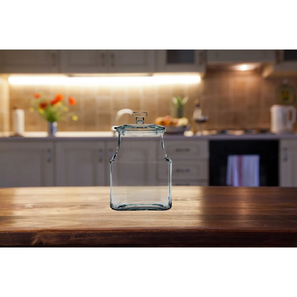 Amici Home Carlisle Glass Canister Square Jar Food Safe