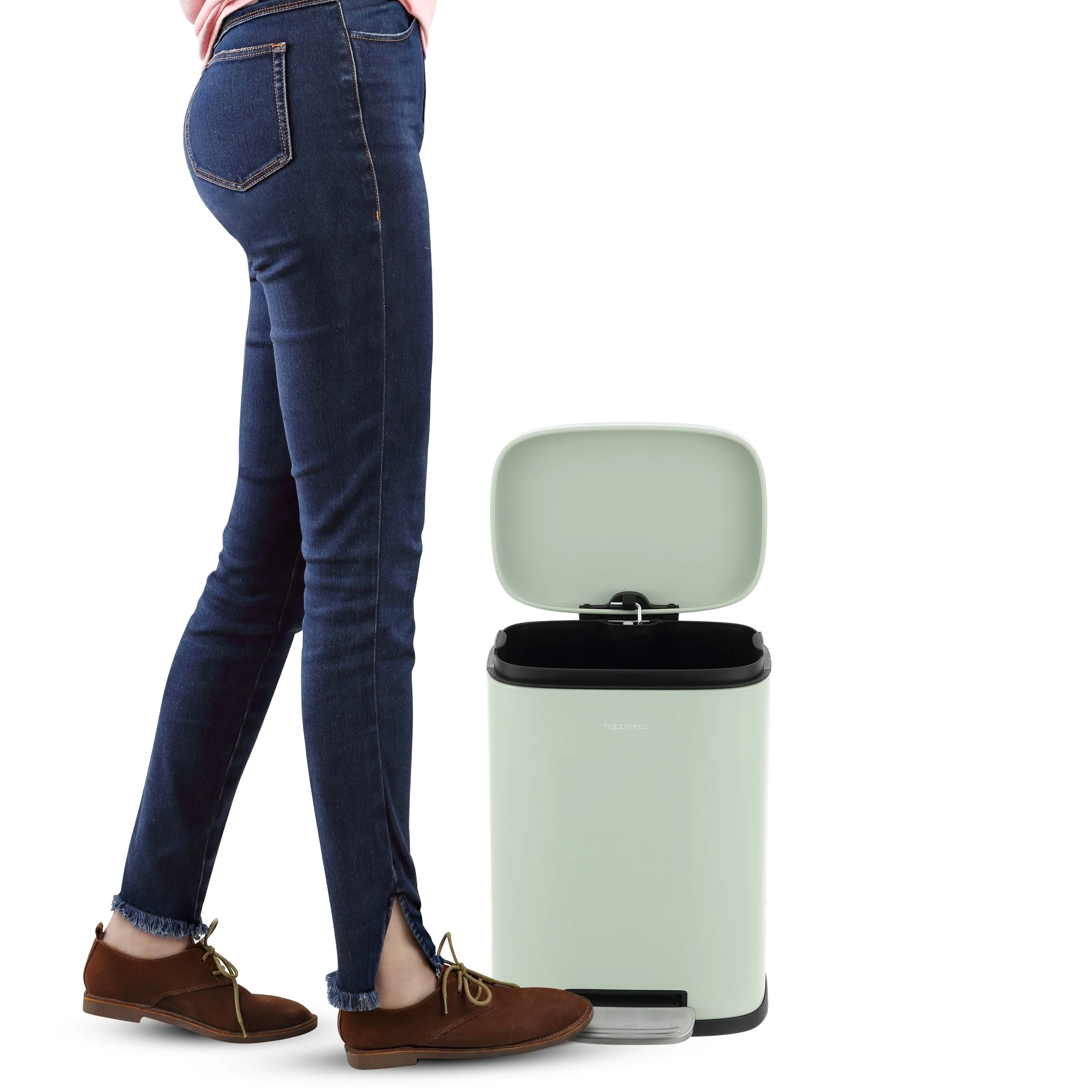 happimess 13-Gallon Trash Can with Soft-Close Lid and FREE Mini Trash Can
