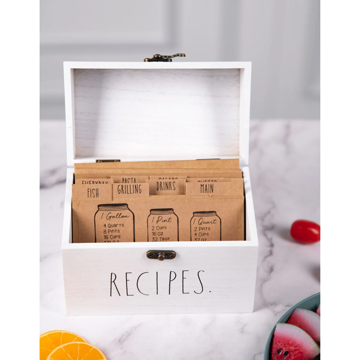 Rae Dunn Antique Recipe Box - Dividers not Included