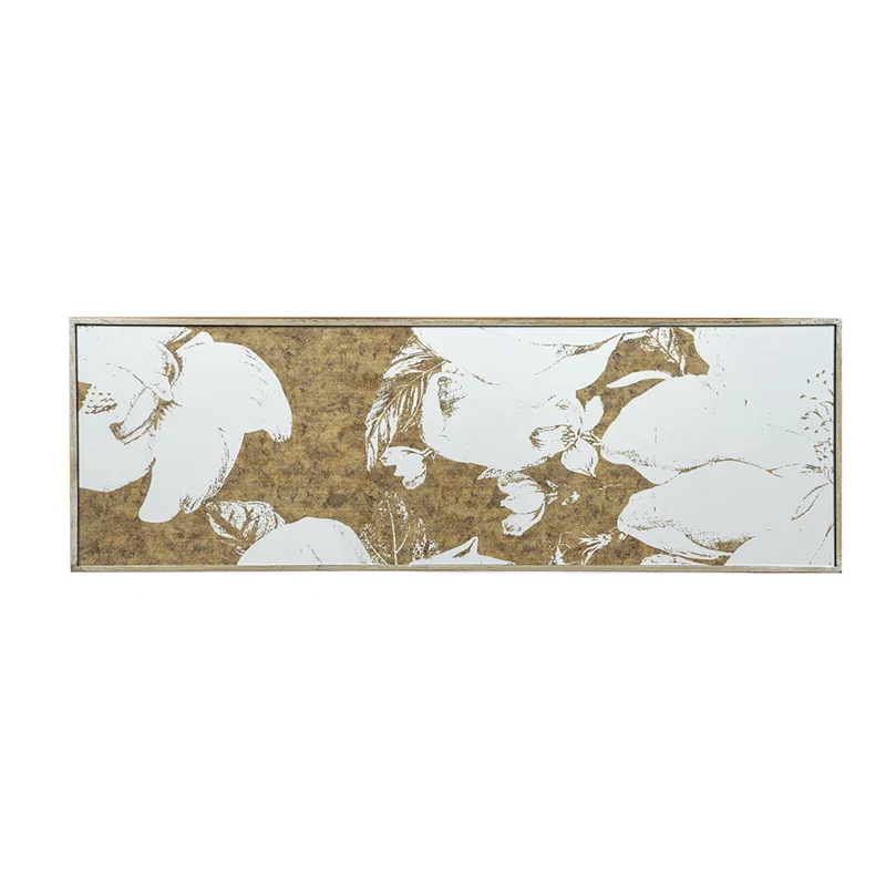 Aesthetic Rectangular Console Table with Floral Design