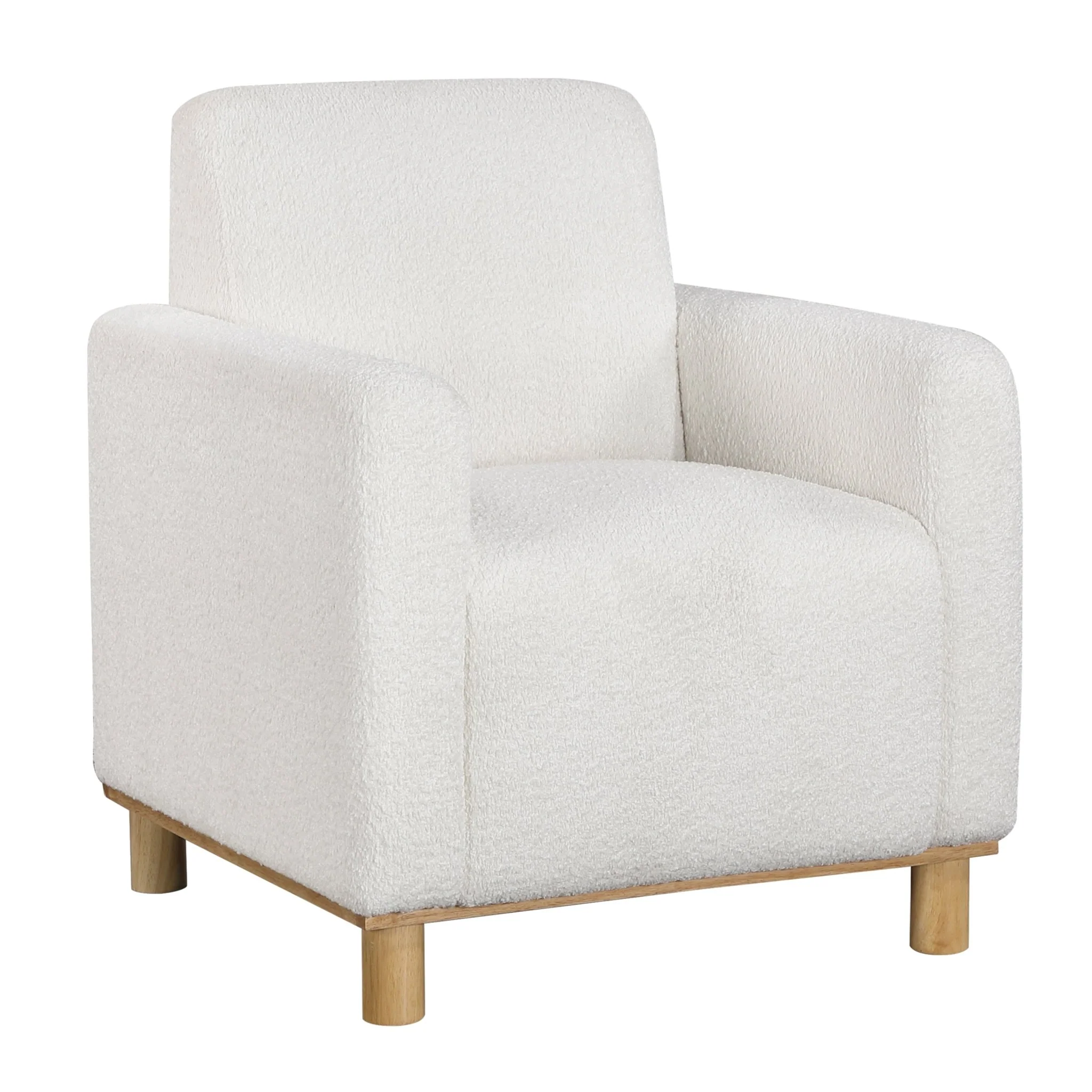 Upholstered Track Arms Living Room Chair with Round Cylindrical Legs
