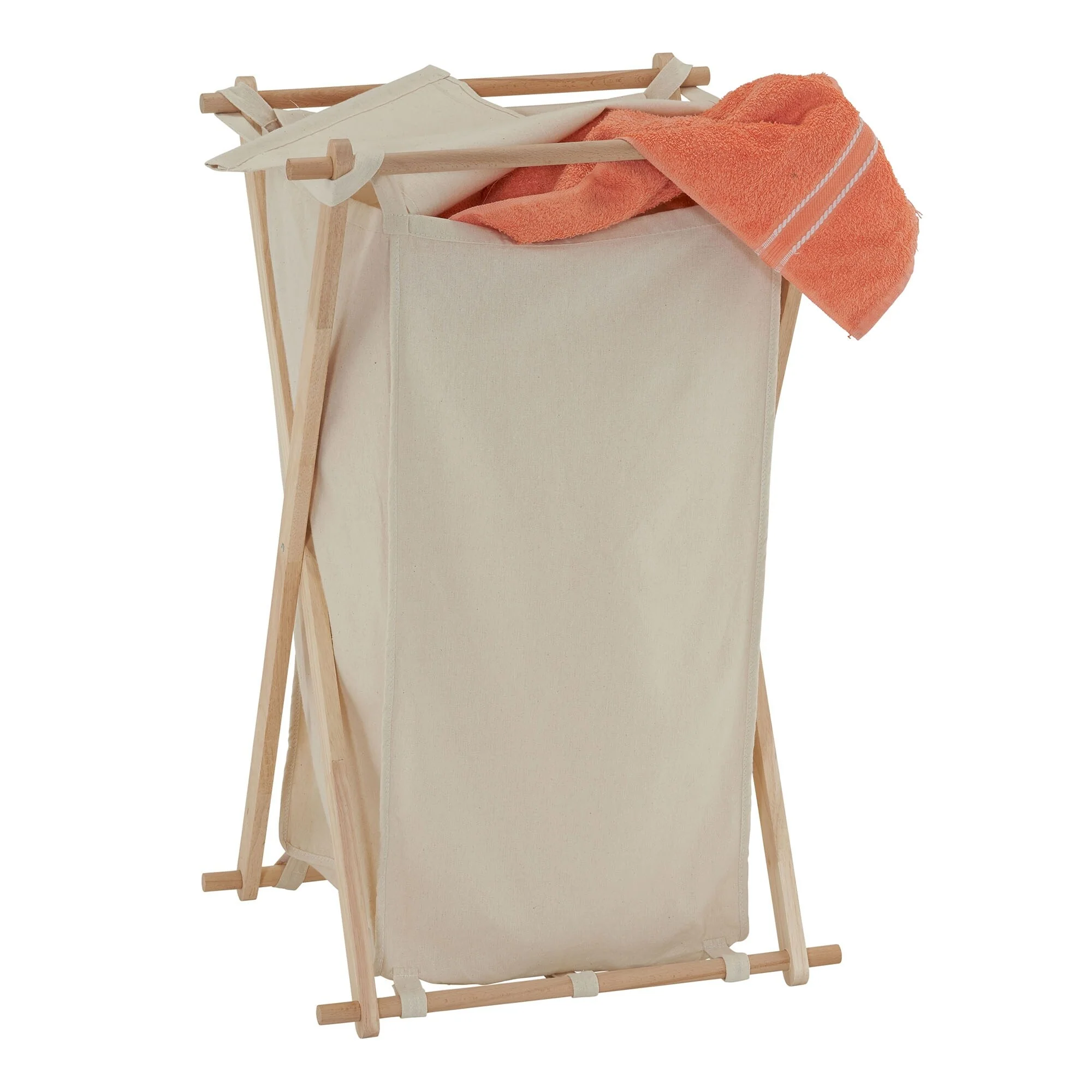 Household Essentials X-Frame Folding Wood Laundry Hamper - 17.0