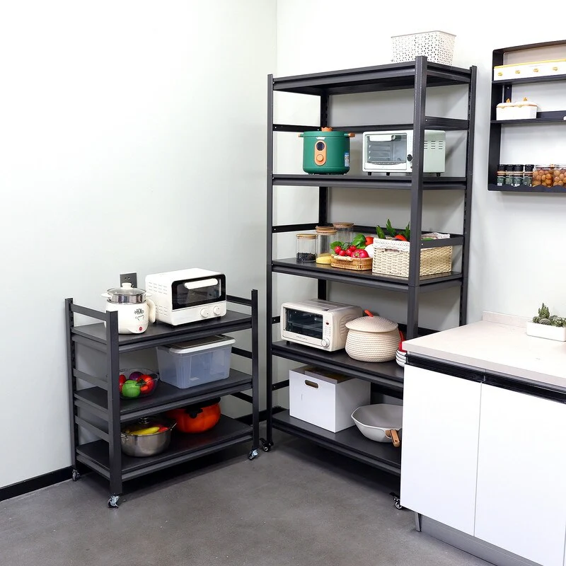 5-Tier Metal Shelving Unit Adjustable with Wheels 1750LBS Capacity