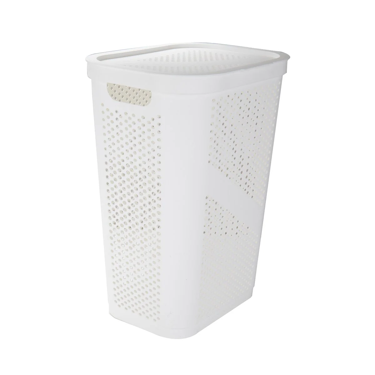 Mind Reader 60L Slim Laundry Hamper, Clothes Basket, Lid, Ventilated, Plastic, 17.25