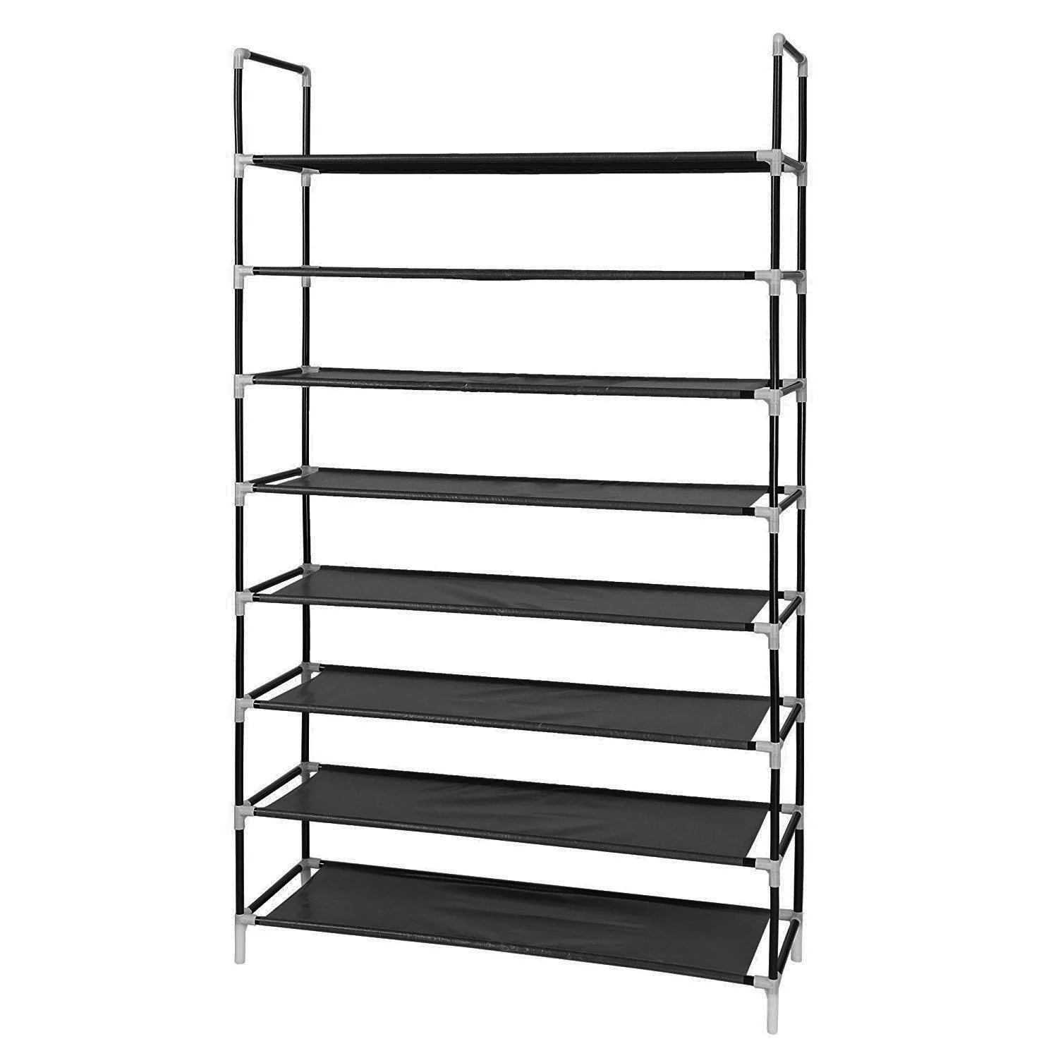8 Layers Non-woven Fabrics Large Capacity Shoe Rack Black