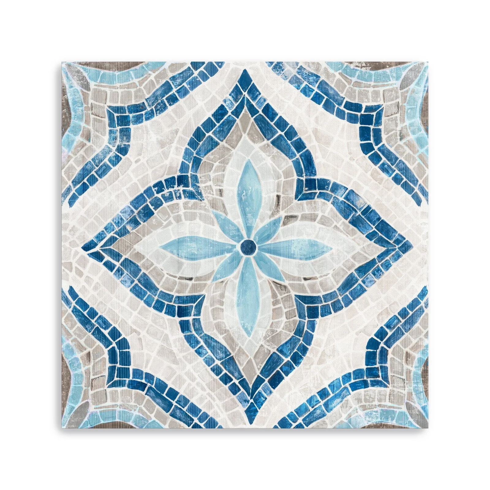 Blue Single Morrocan Tile Canvas Giclee Wall Art