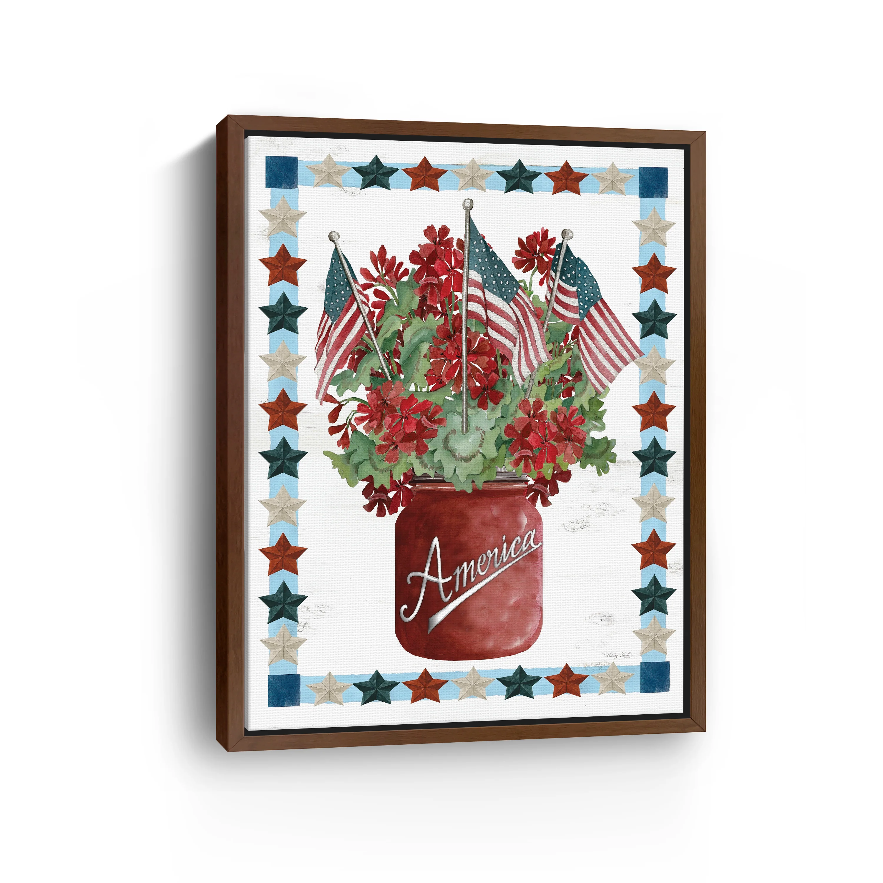 Patriotic Flowers Canvas Giclee