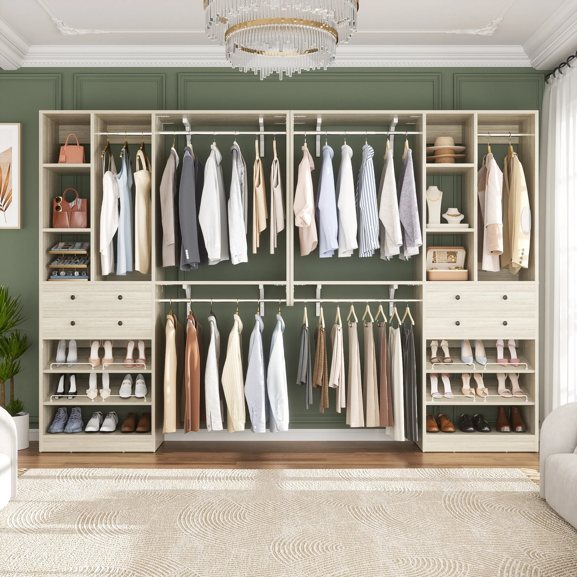 5FT Small Closet System with Drawers, 60