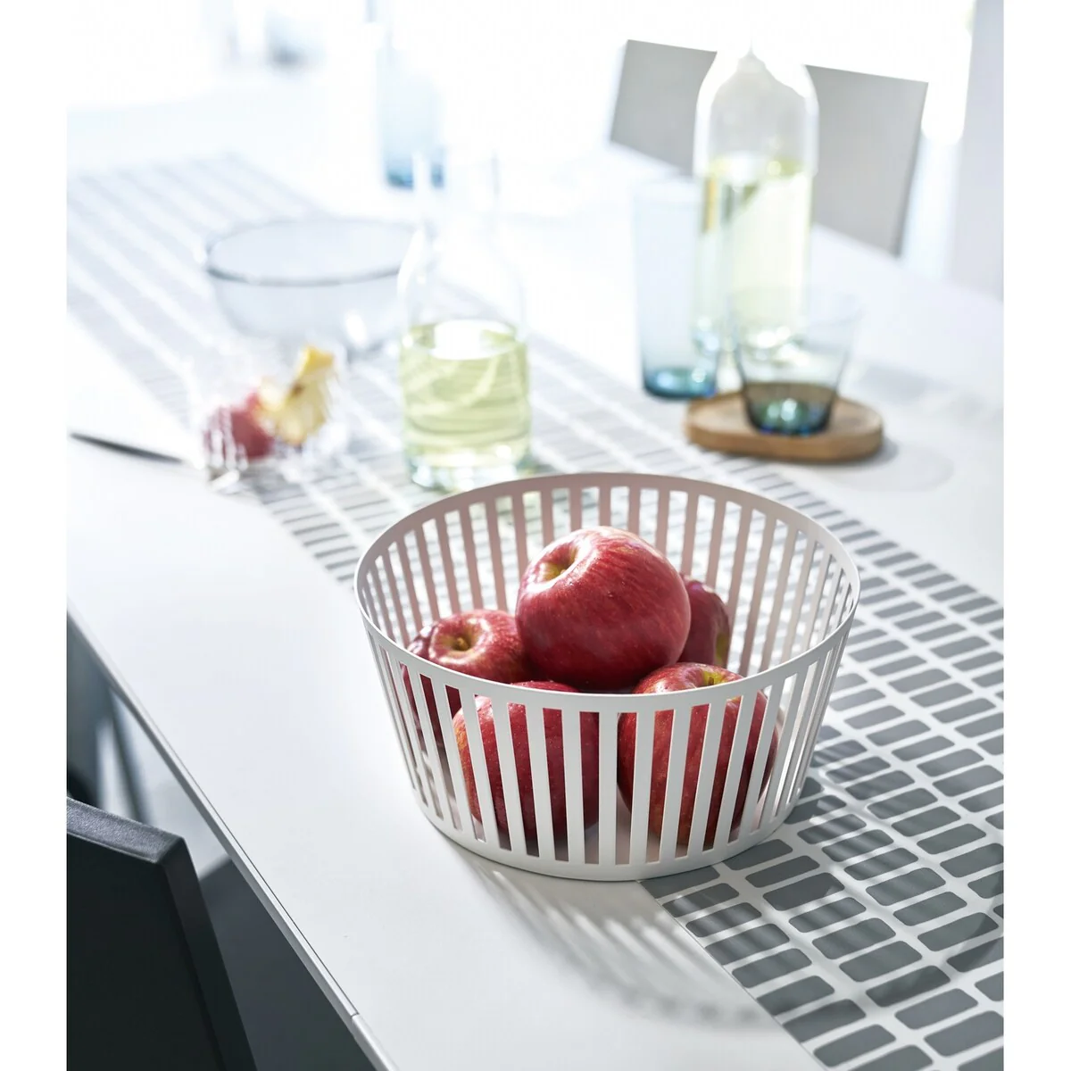 Yamazaki Home Fruit Basket - Two Sizes, Steel, Tall - L 8.46 x W 8.46 x H 3.94 inches
