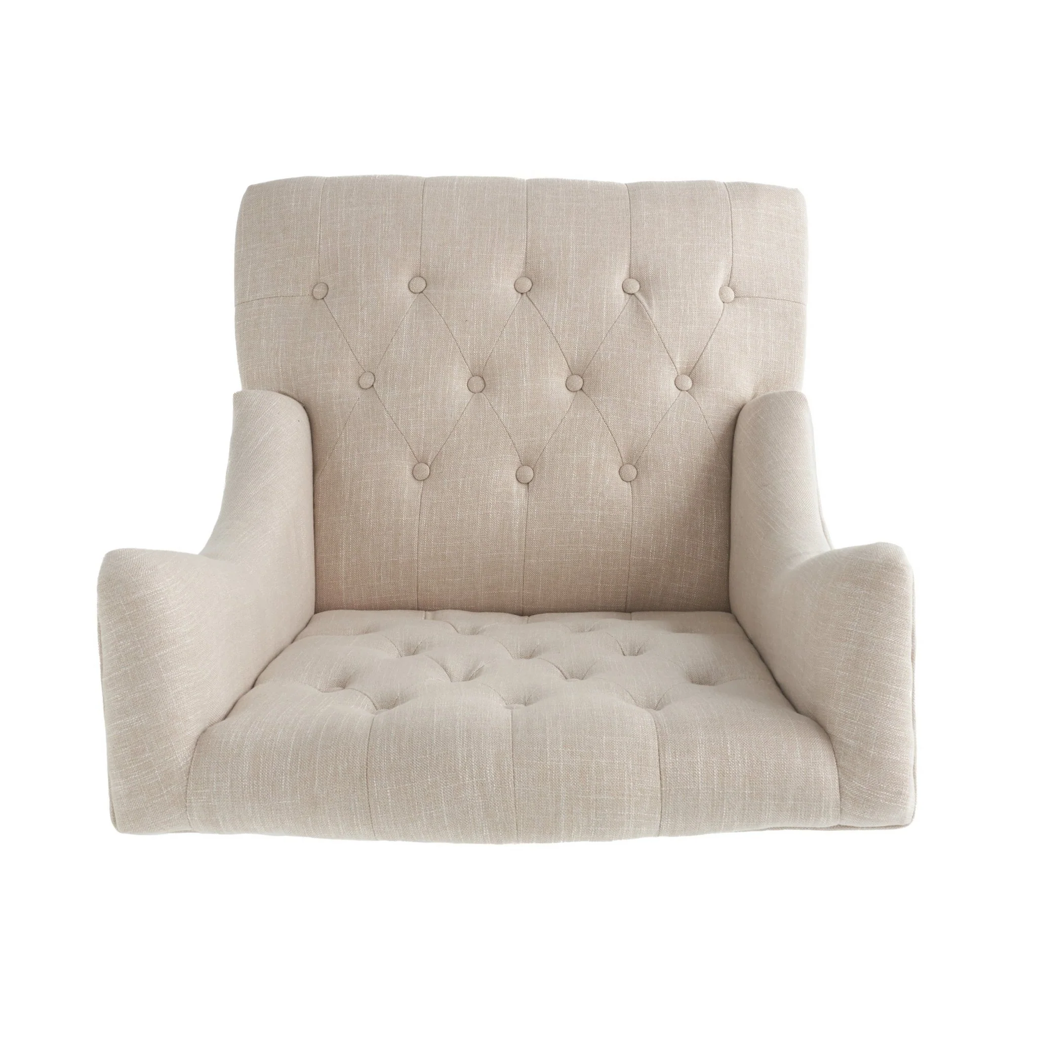 Upholstered Accent Chair with Diamond Tufted Wing Back