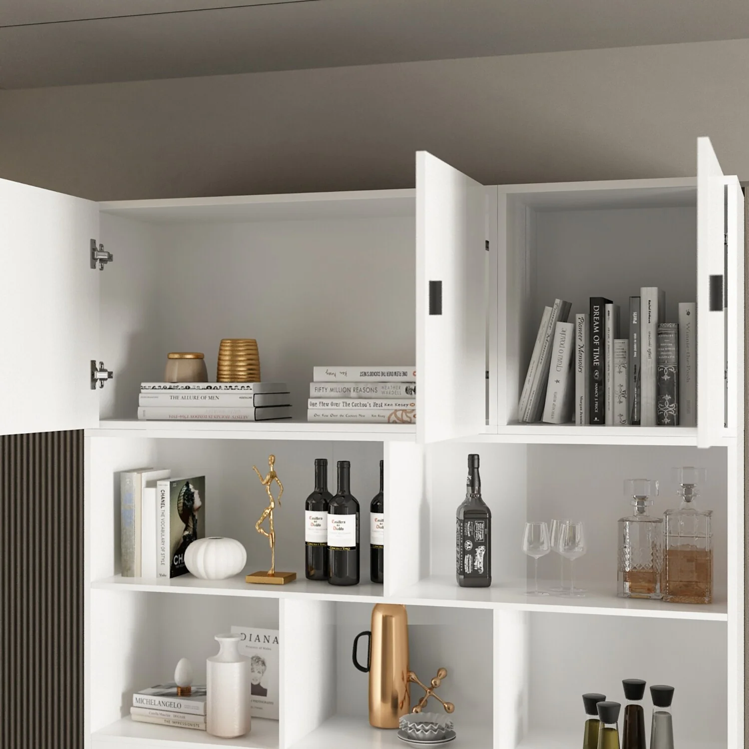 Combined BookShelves Kitchen Cabinet Display Cabinet Pantry Bookcase