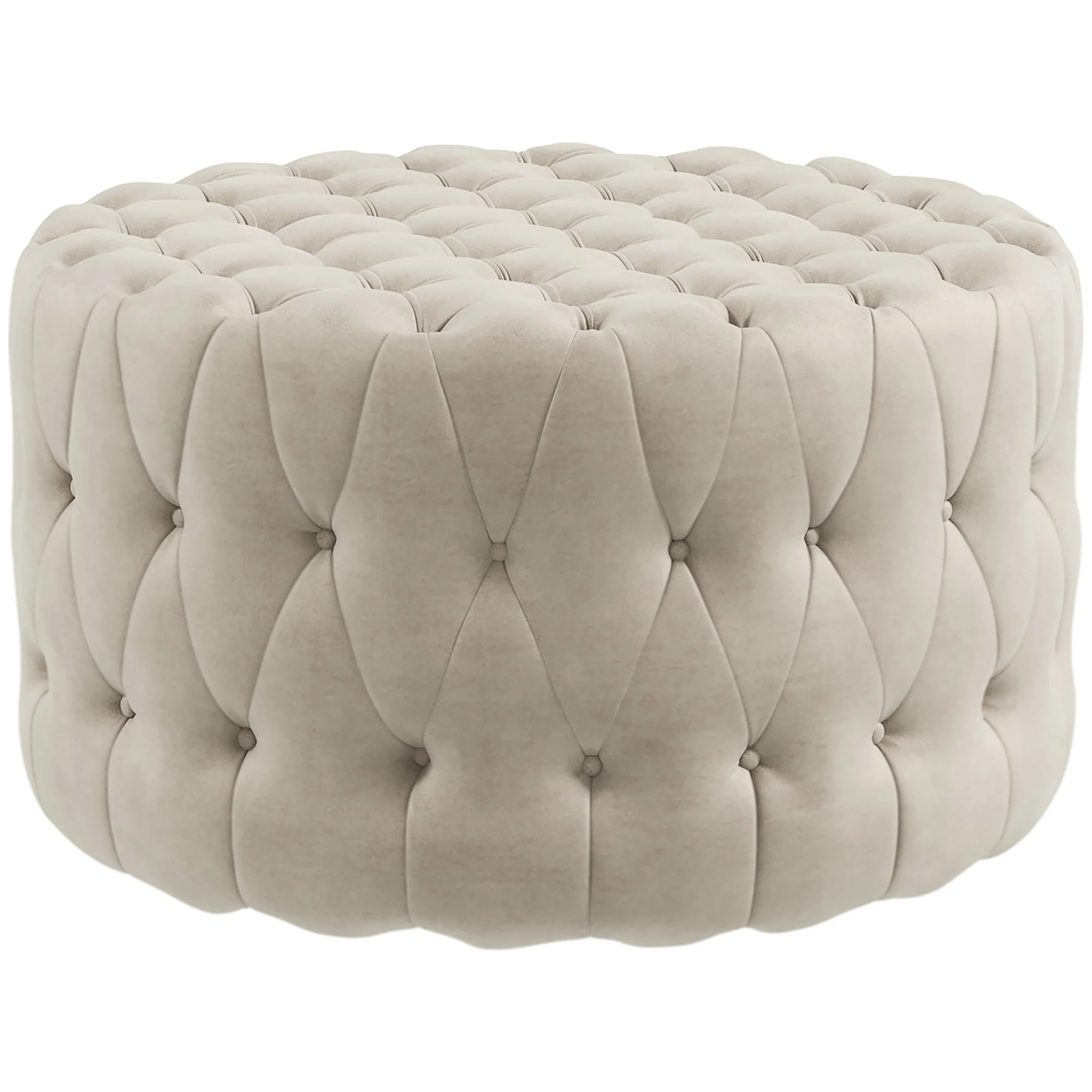 Velvet-feel Round Ottoman