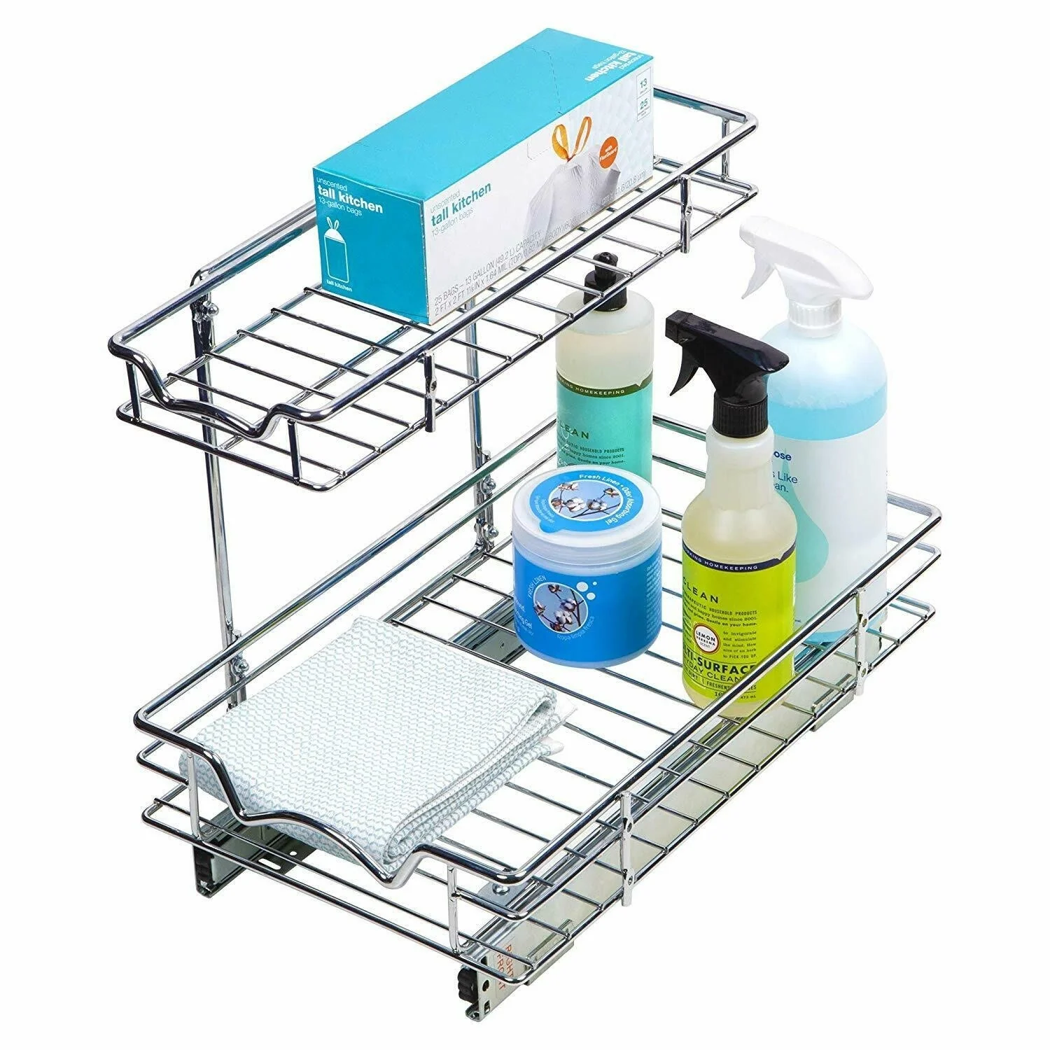Hold N' Storage - 2 Tiers Under the Sink Organizer and Storage Pull Out