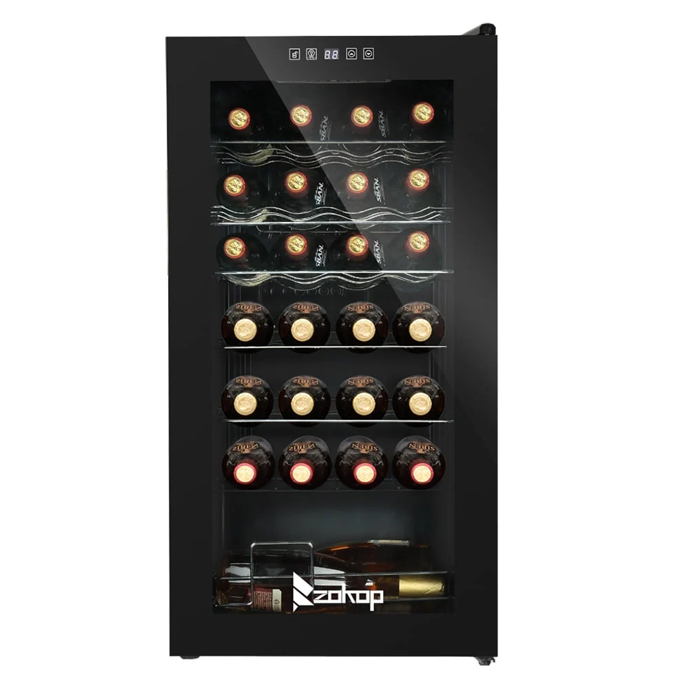 ZOKOP AC 115V /60Hz 1.8Cu.Ft/2.8Cu.Ft Compressor Wine Cabinet Wine Rack Black