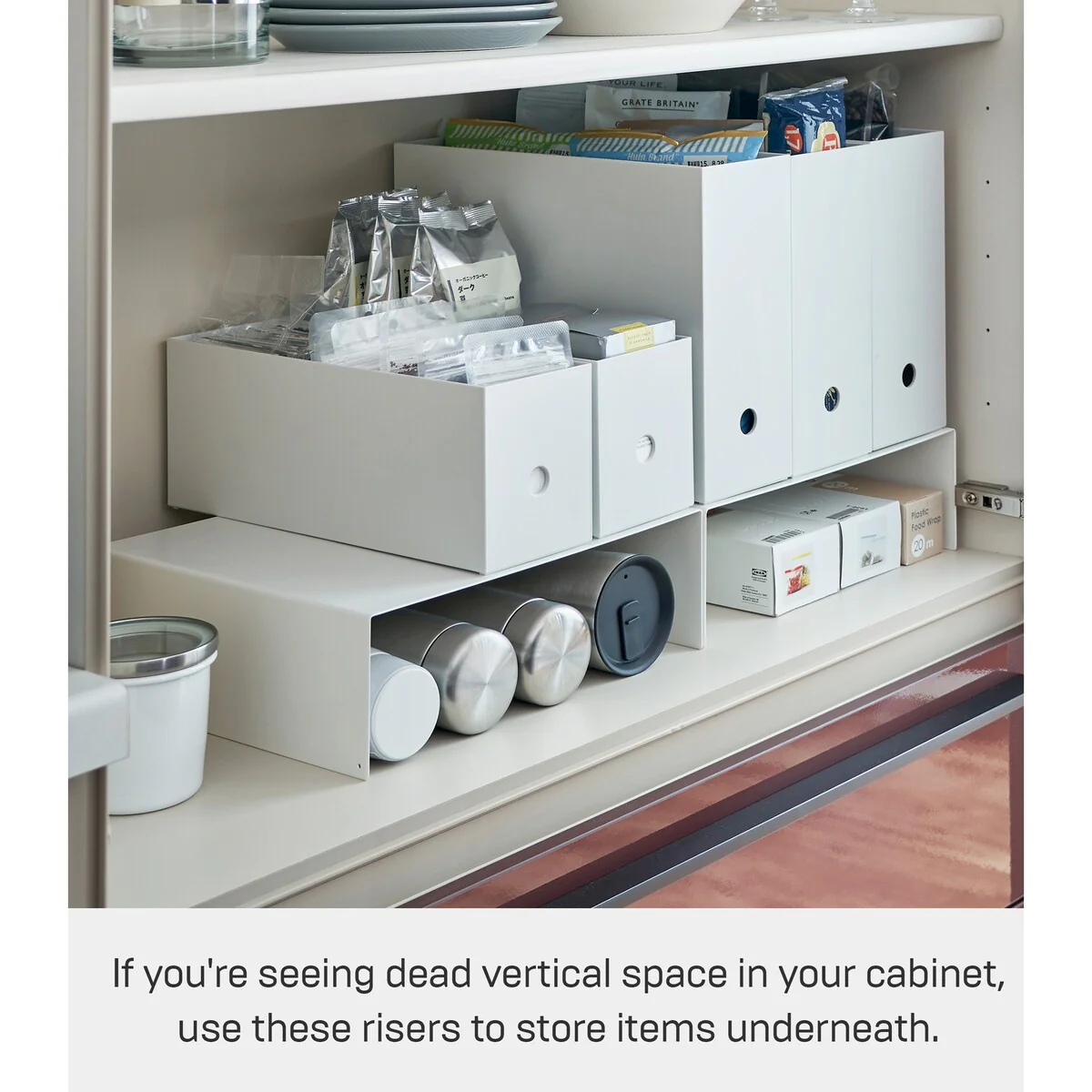 Yamazaki Home Riser Shelf (Set of 2), Steel, Holds 4.4 lbs.