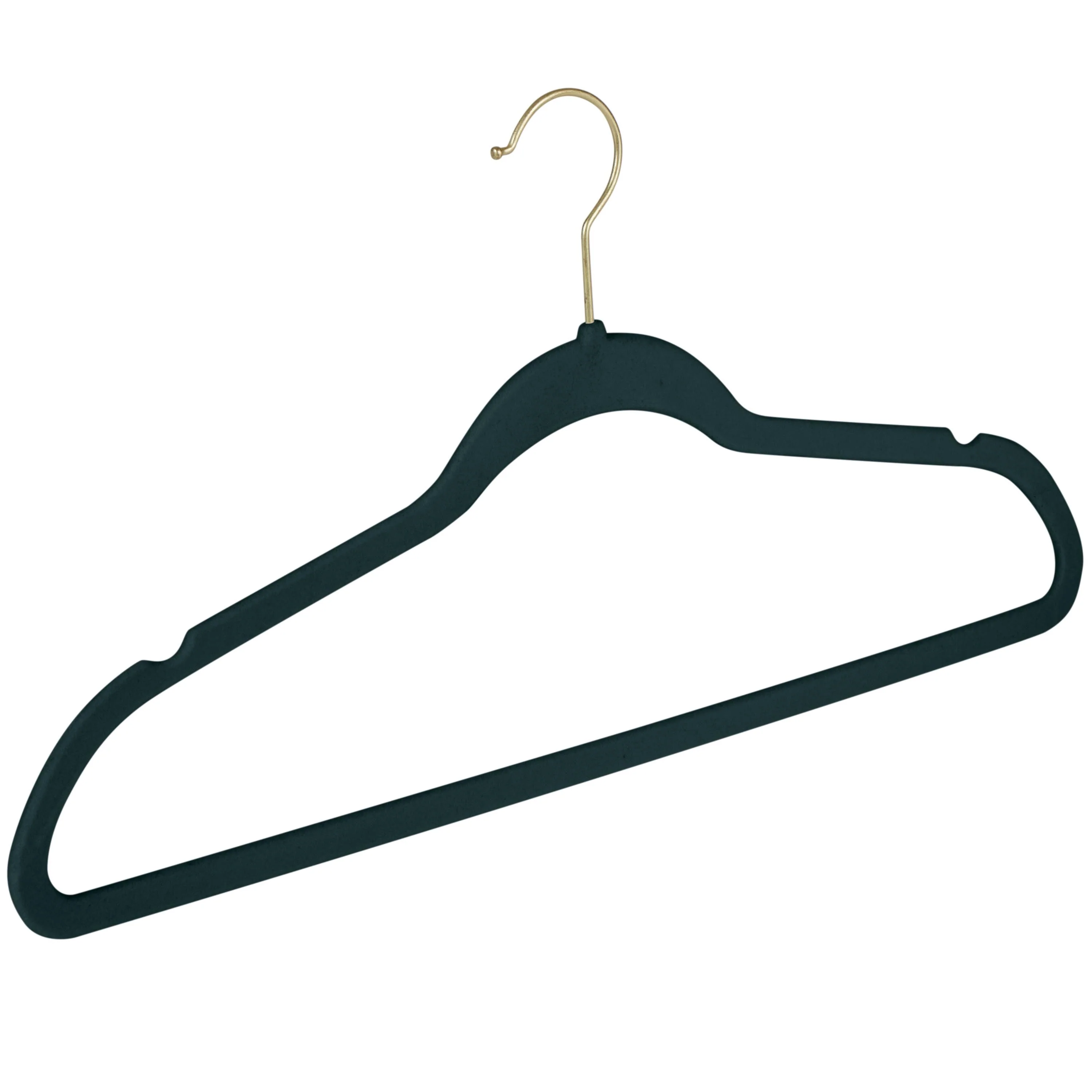 Simplify 25 Pack Slim Velvet Gold Hook Hangers - 17.7