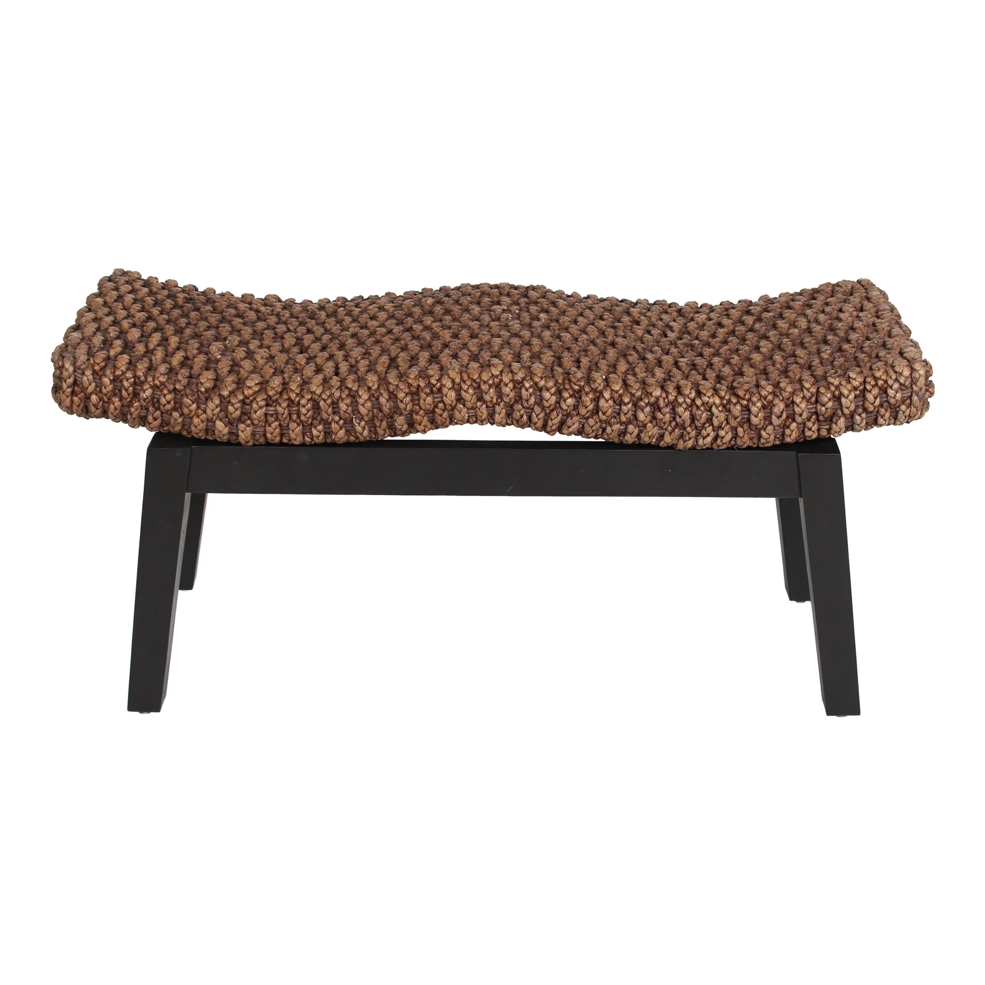 Wicker and Wood Wave Double Bench