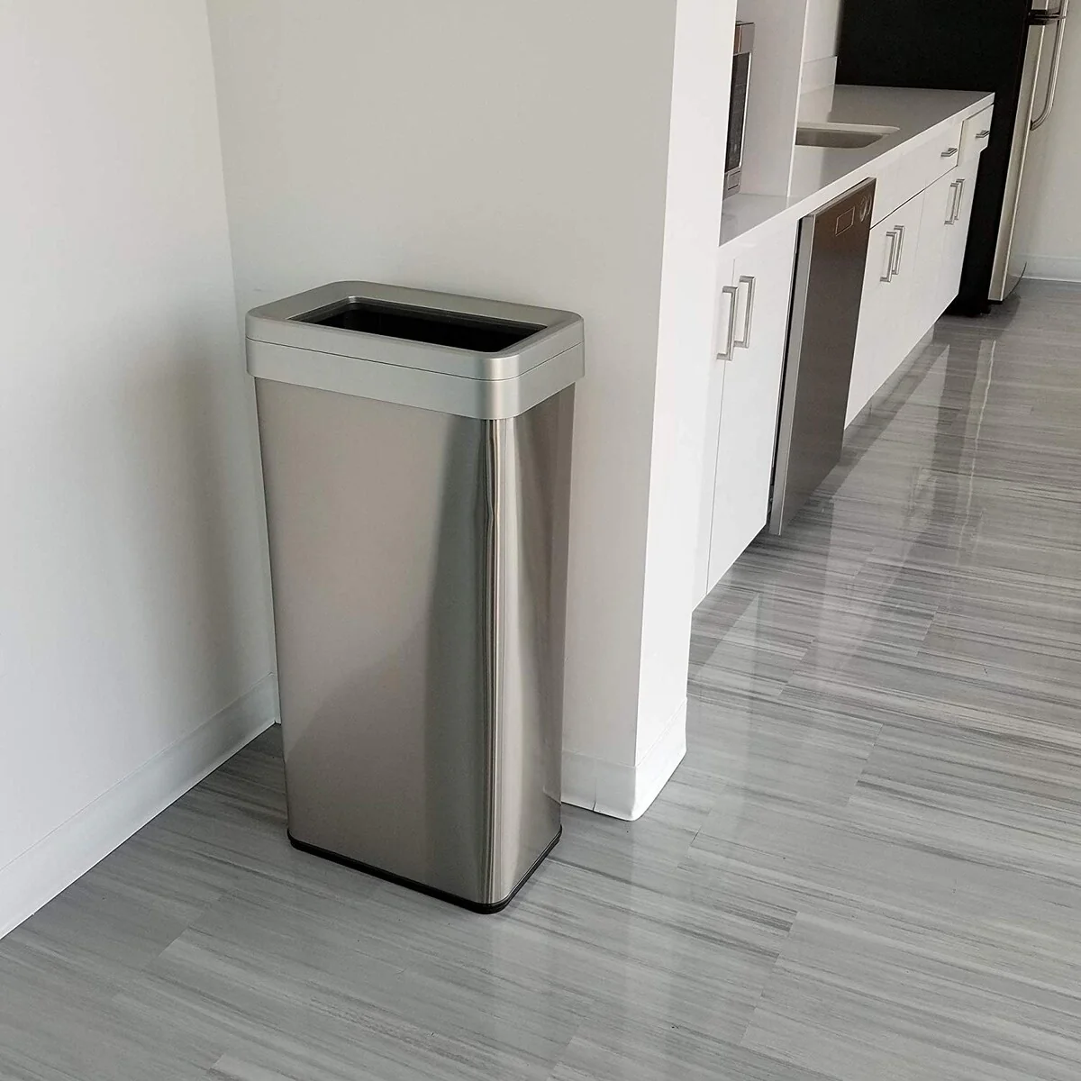 iTouchless 21 Gal Stainless Steel Rectangular Open Top Trash Can