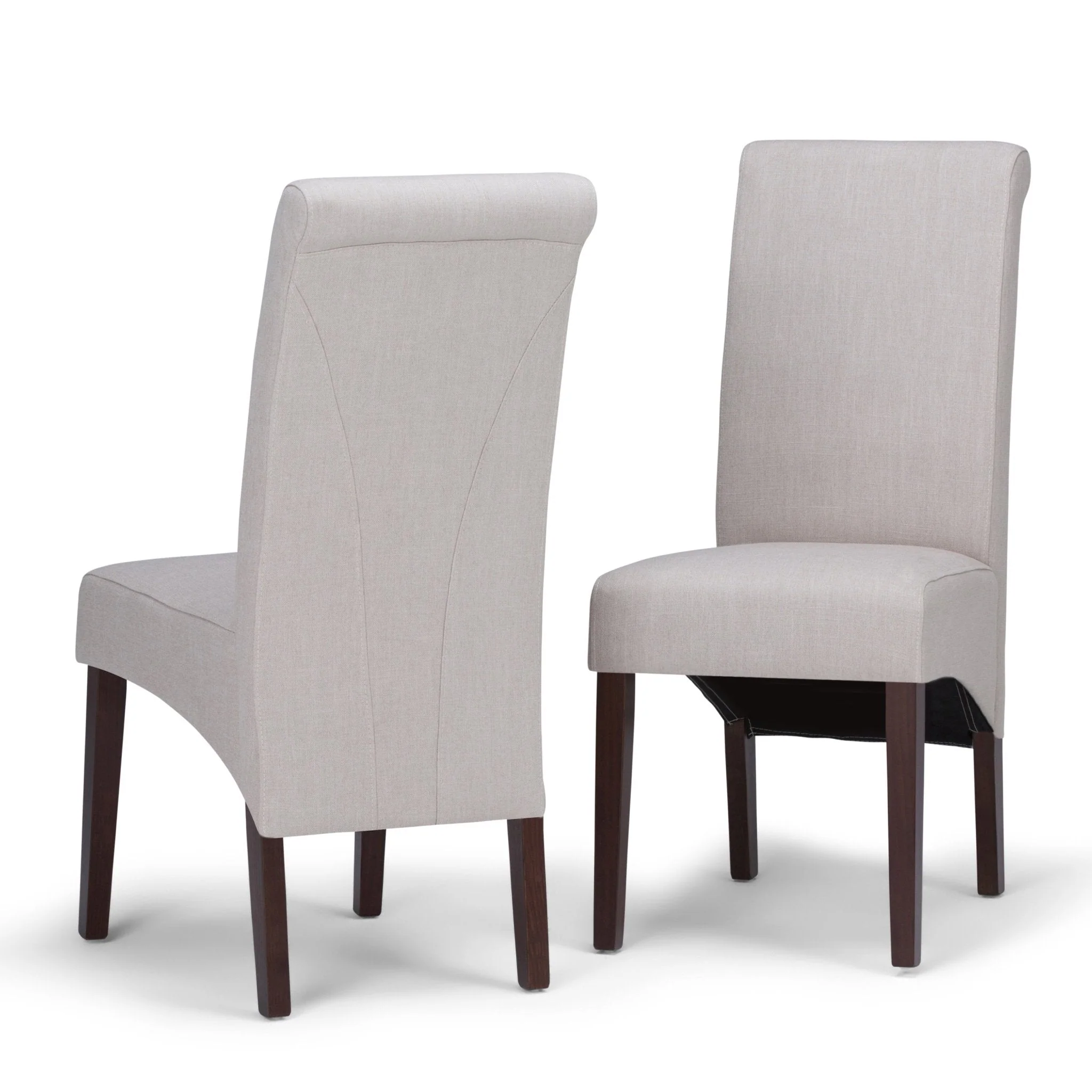 Aegis Upholstered Dining Chair with Curved Top Detail, Set of 2