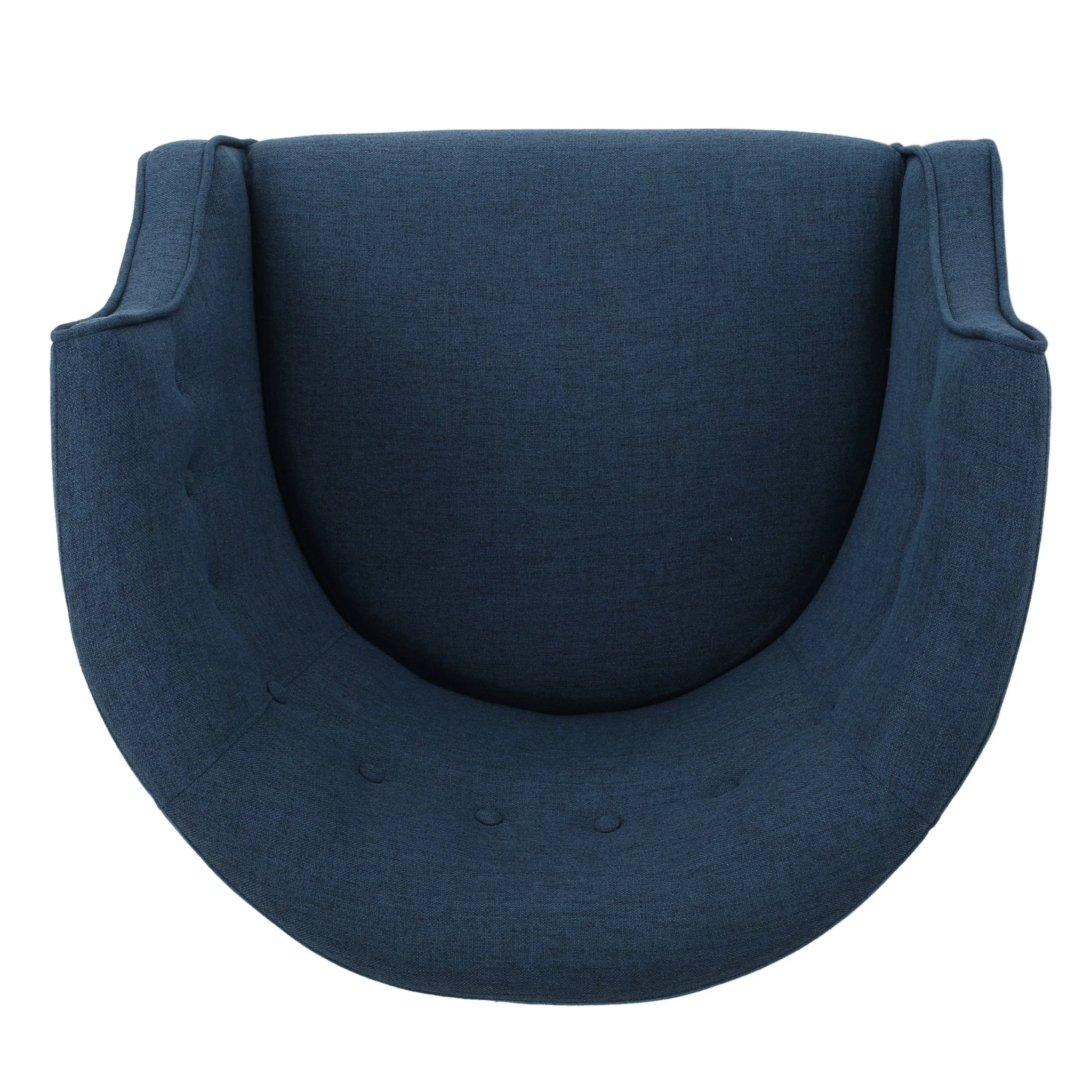 Flutter Upholstered Club Chair with Button Tufting and Tapered Wood Legs