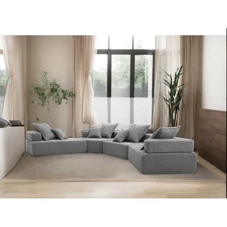 Luxury Sofa Boucle Oversized Modular U-shaped Sectional Sofa Convertible Sleeper Couch Sofa Bed