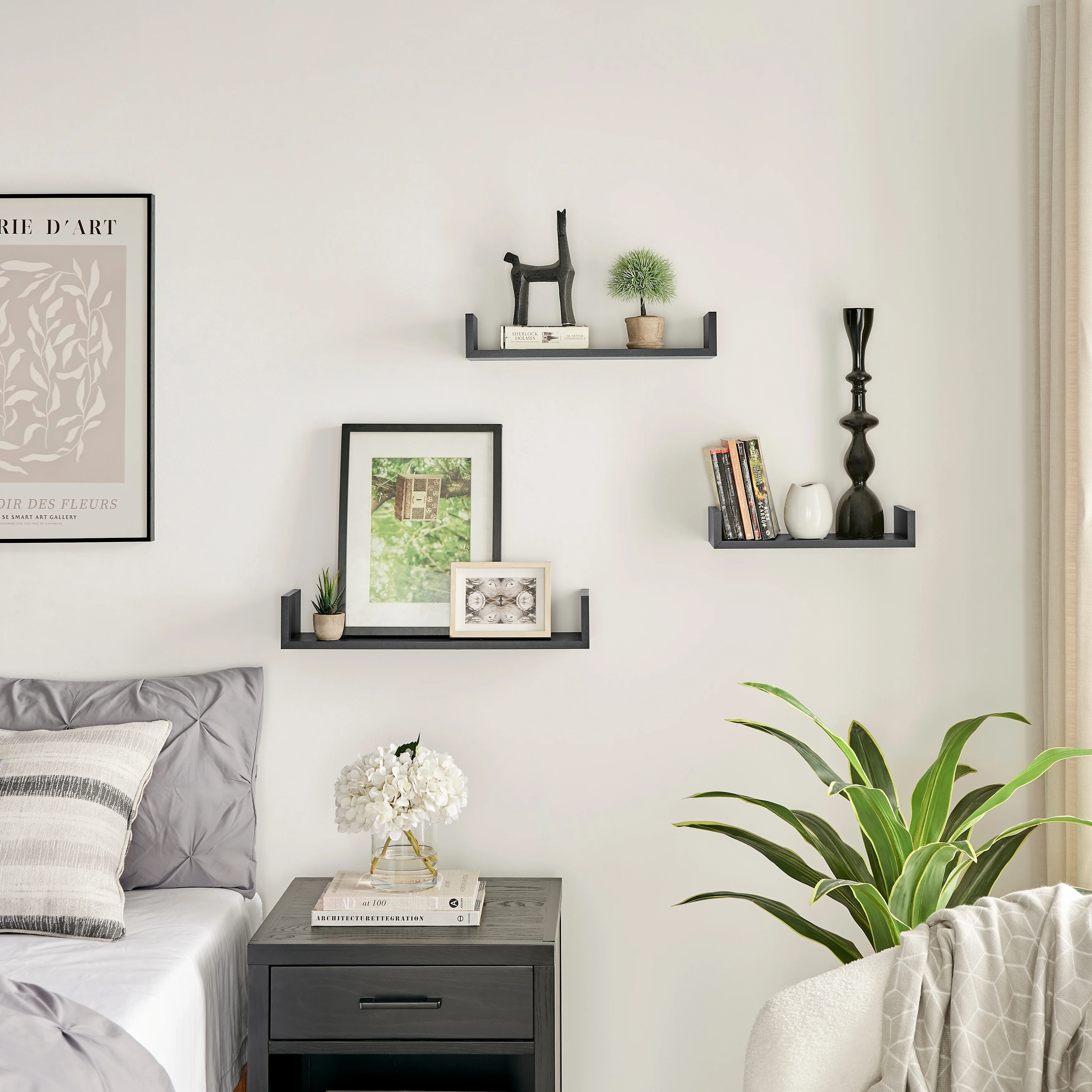 Danya B. Aalto U-Shaped Floating Wall Shelves - Set of 3