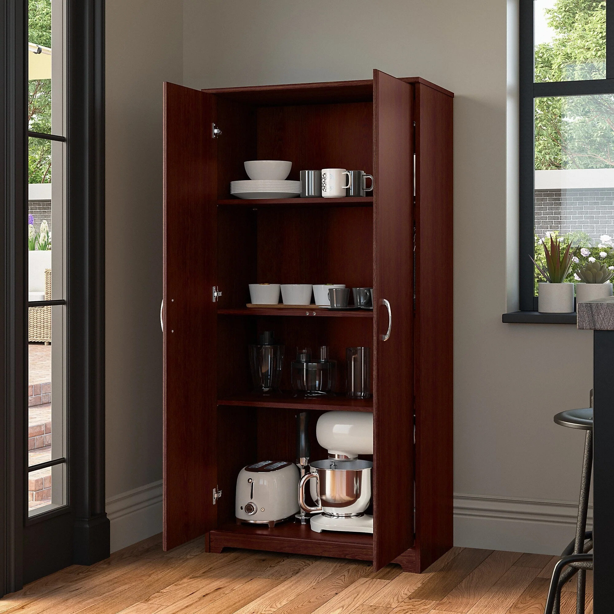Cabot Tall Kitchen Pantry Cabinet with Doors by Bush Furniture