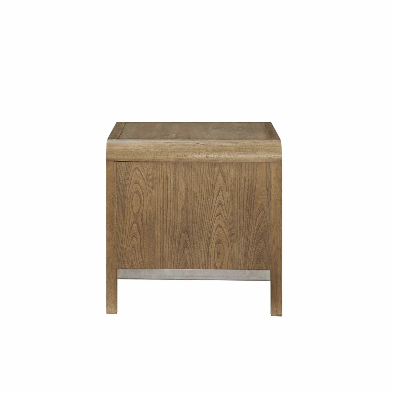 Waterfall End Table with Drawer and Storage Shelf