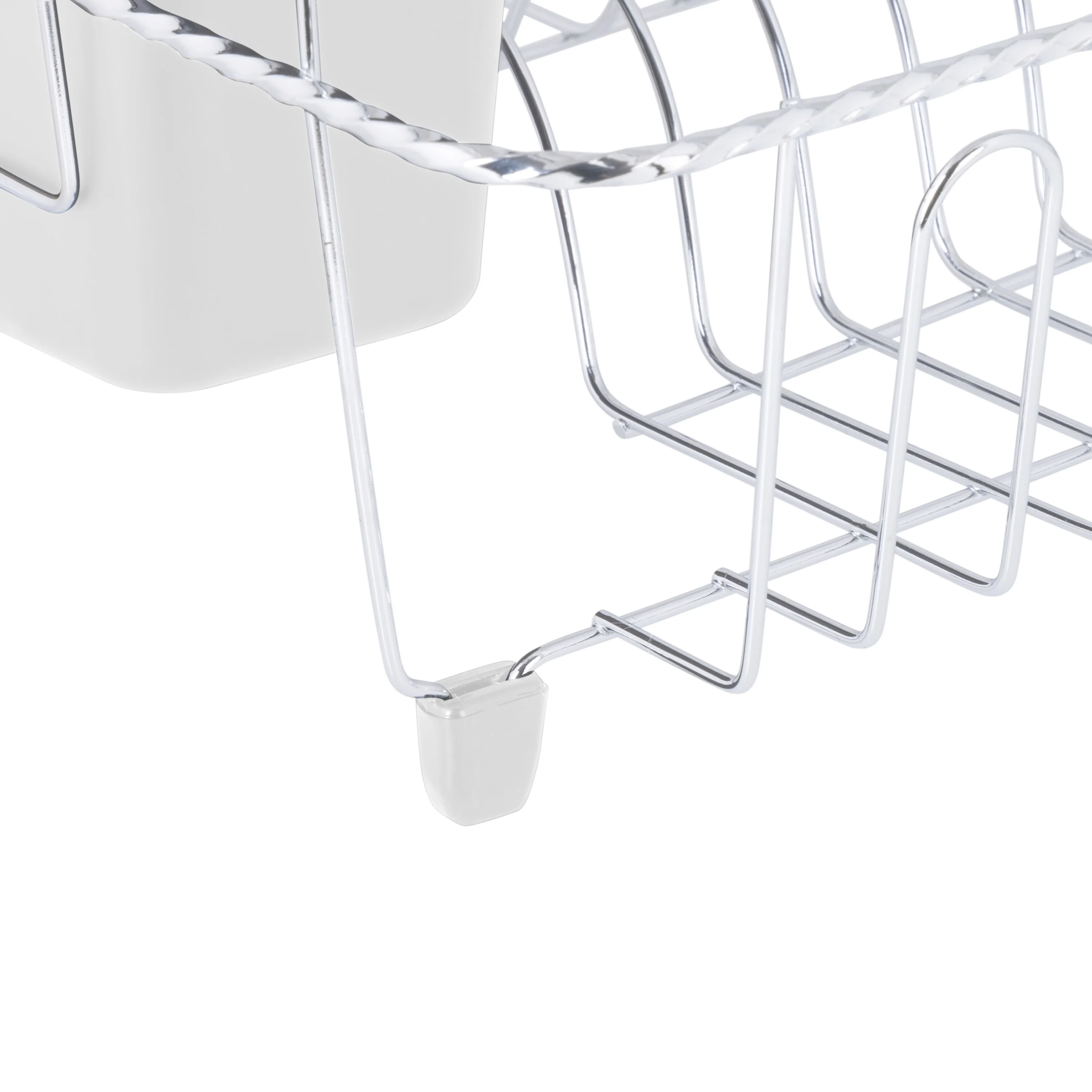 Kitchen Details Twisted Chrome 3 Piece Dish Rack in White - 16.5
