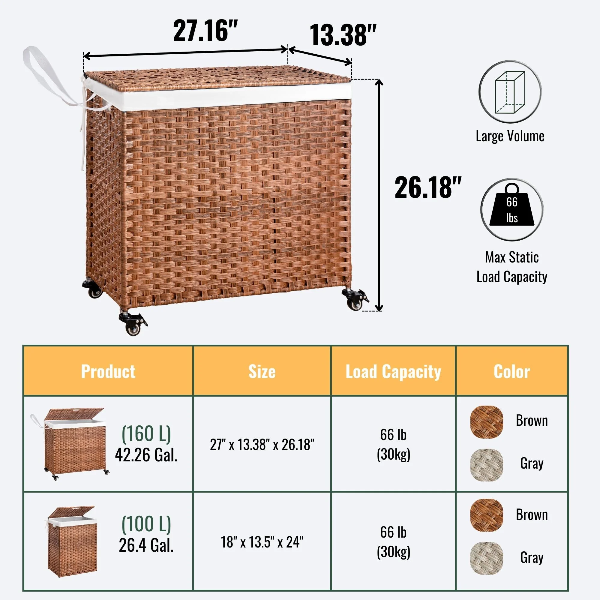 GDFStudio - Ethan Monroe Laundry Hamper Set - Versatile and Stylish Storage Solution