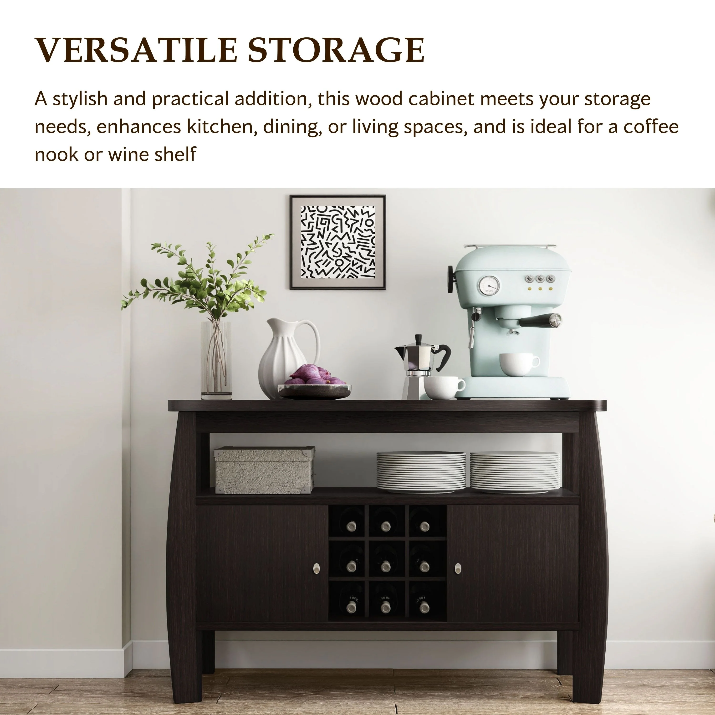 Furniture of America True Modern 51-inch Cappuccino 1-shelf Buffet Table