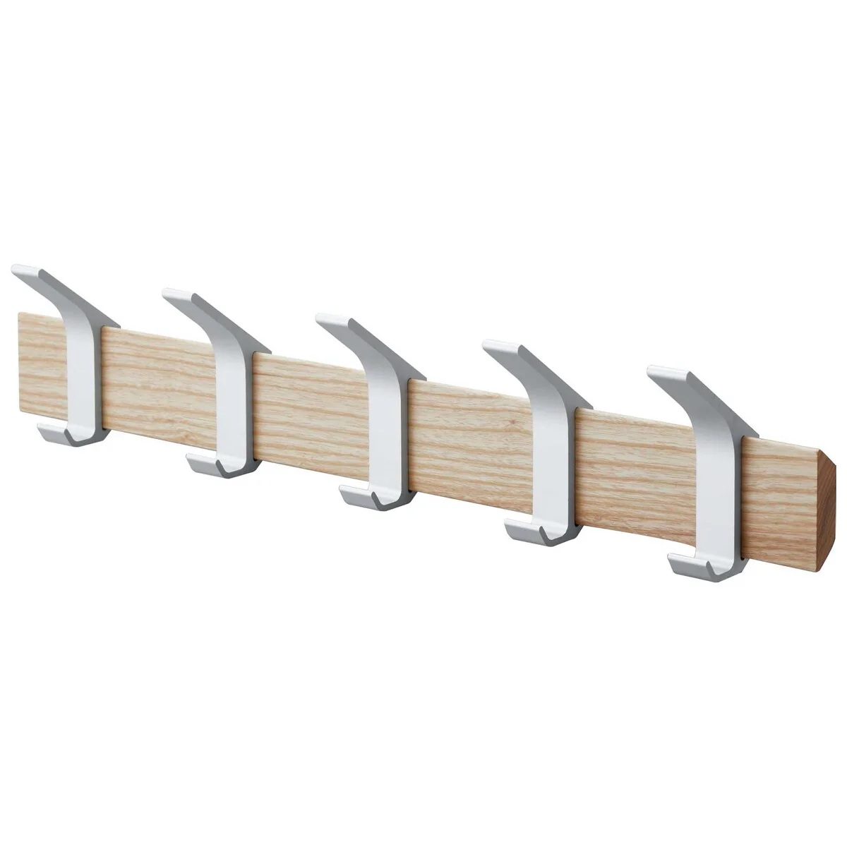 Yamazaki Home Wall-Mounted Coat Rack, Steel and Wood - L 2.56 x W 19.69 x H 3.94 inches