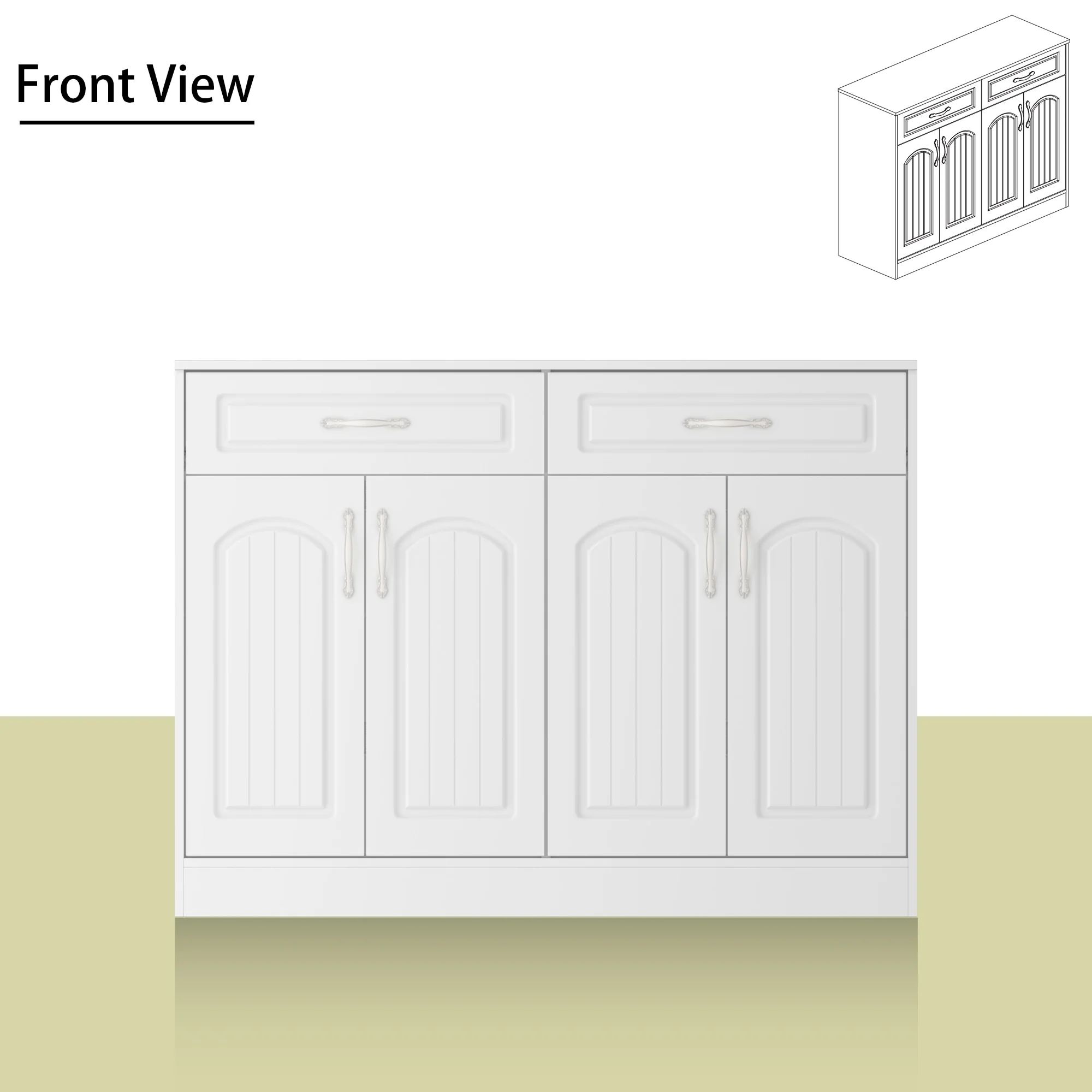 Multi-Functional White Shoe Cabinet with Adjustable Shelves Entryway