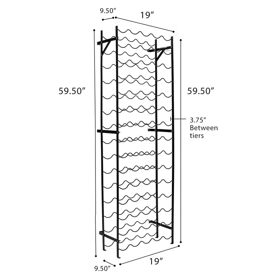 Freestanding Metal Wine Rack - Up to 150 Wine Bottles