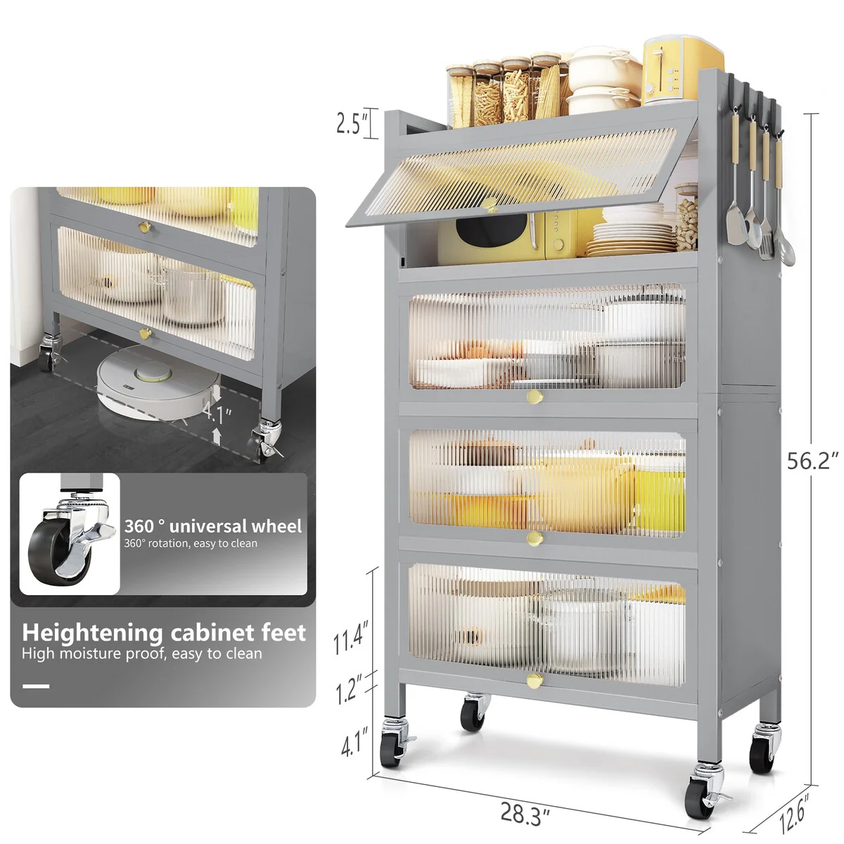 MEGA CASA 5 - Layer Steel Accent Cabinet with Door - N/A