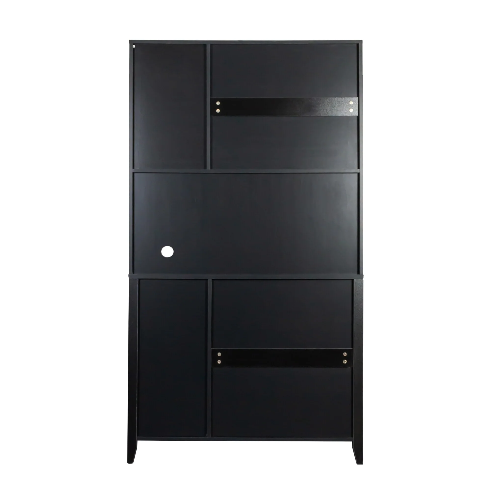 Pantry Storage Cabinet with Glass Doors - N/A
