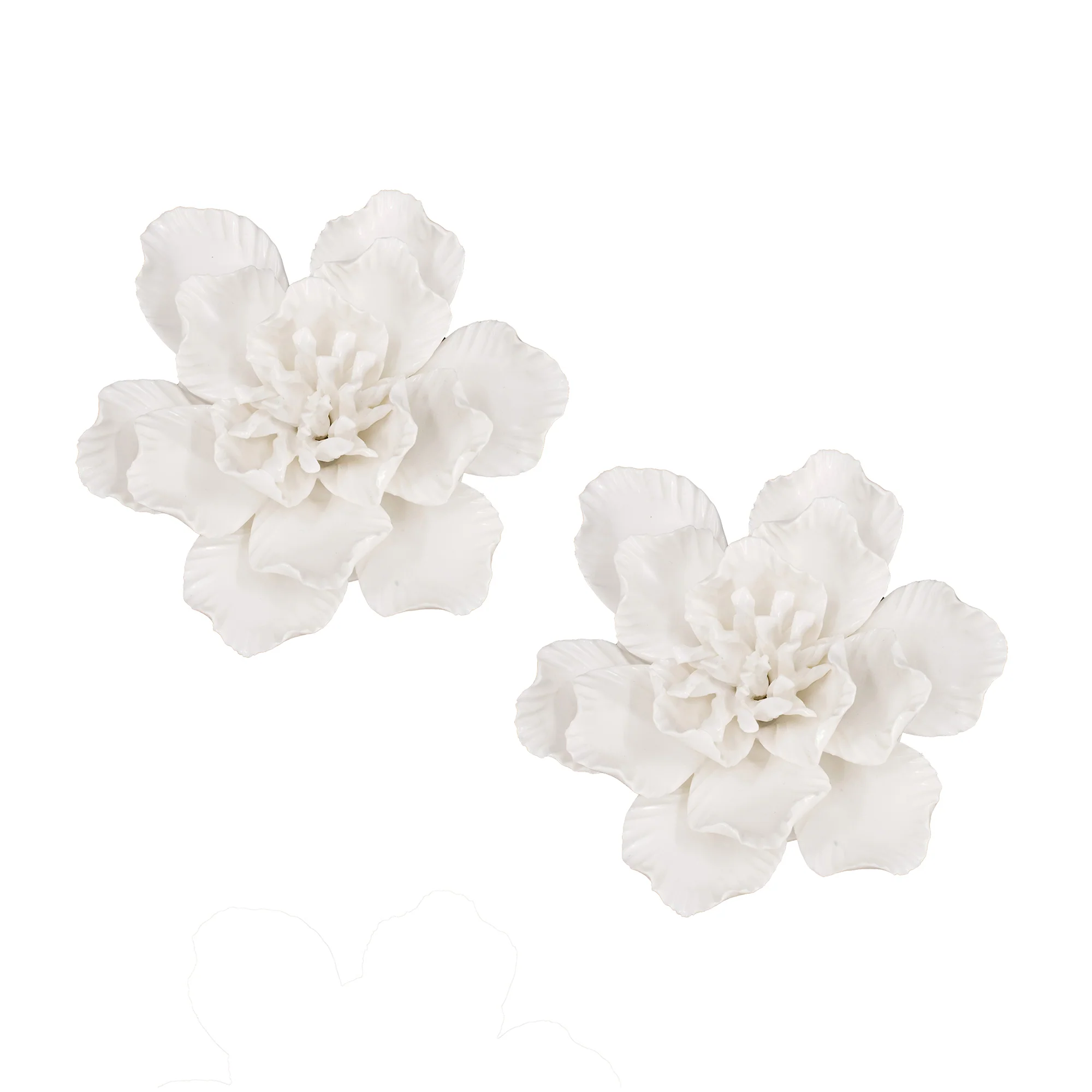 Handmade Ceramic Flower Wall Décor, Set of 2
