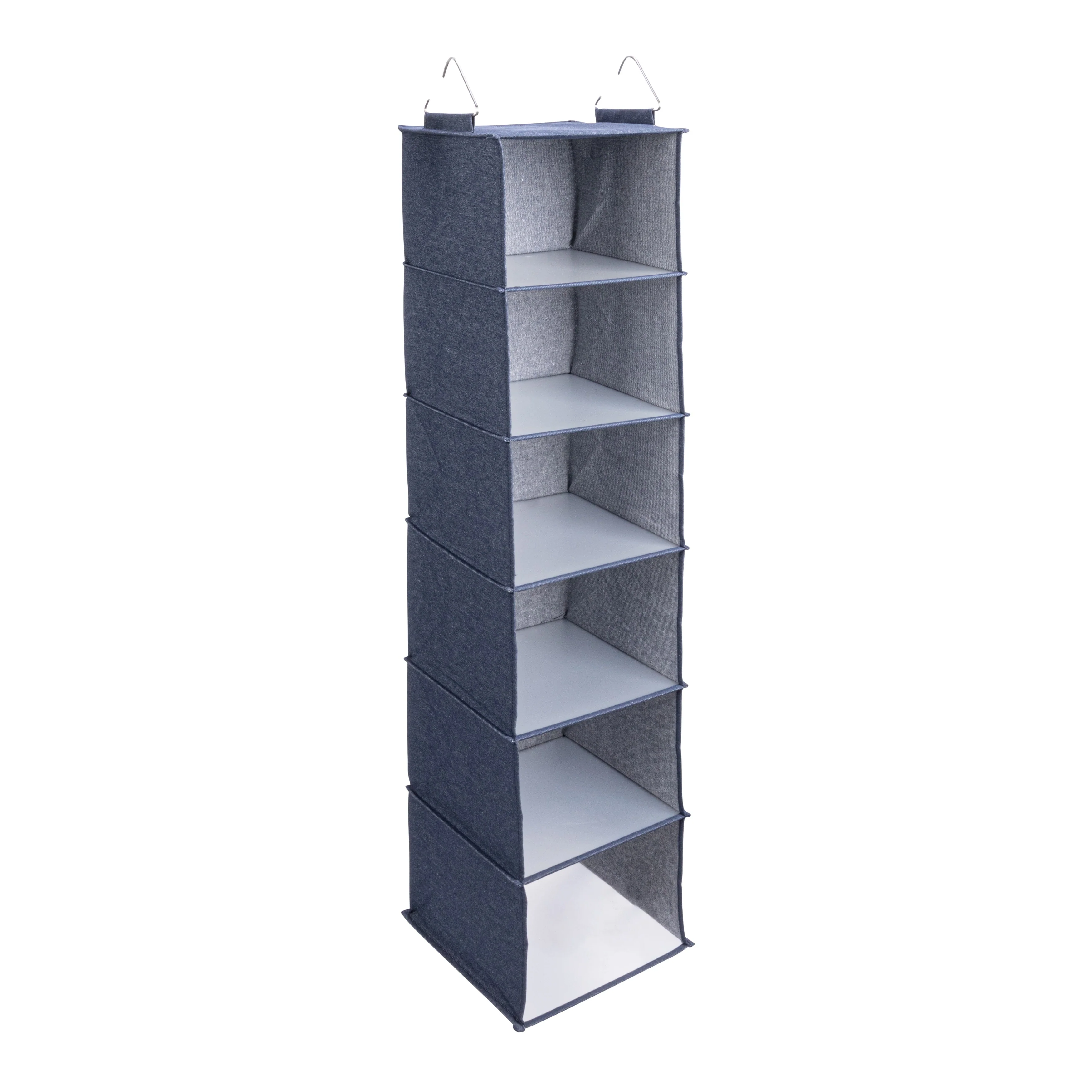 Household Essentials Hanging Cotton Blend Closet Organizer with 6 Shelves - 12.0