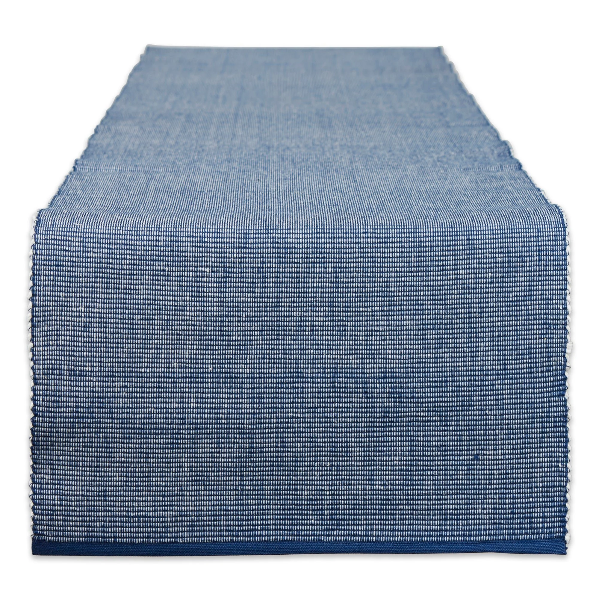 Navy/White 2-Tone Ribbed Table Runner 13X108