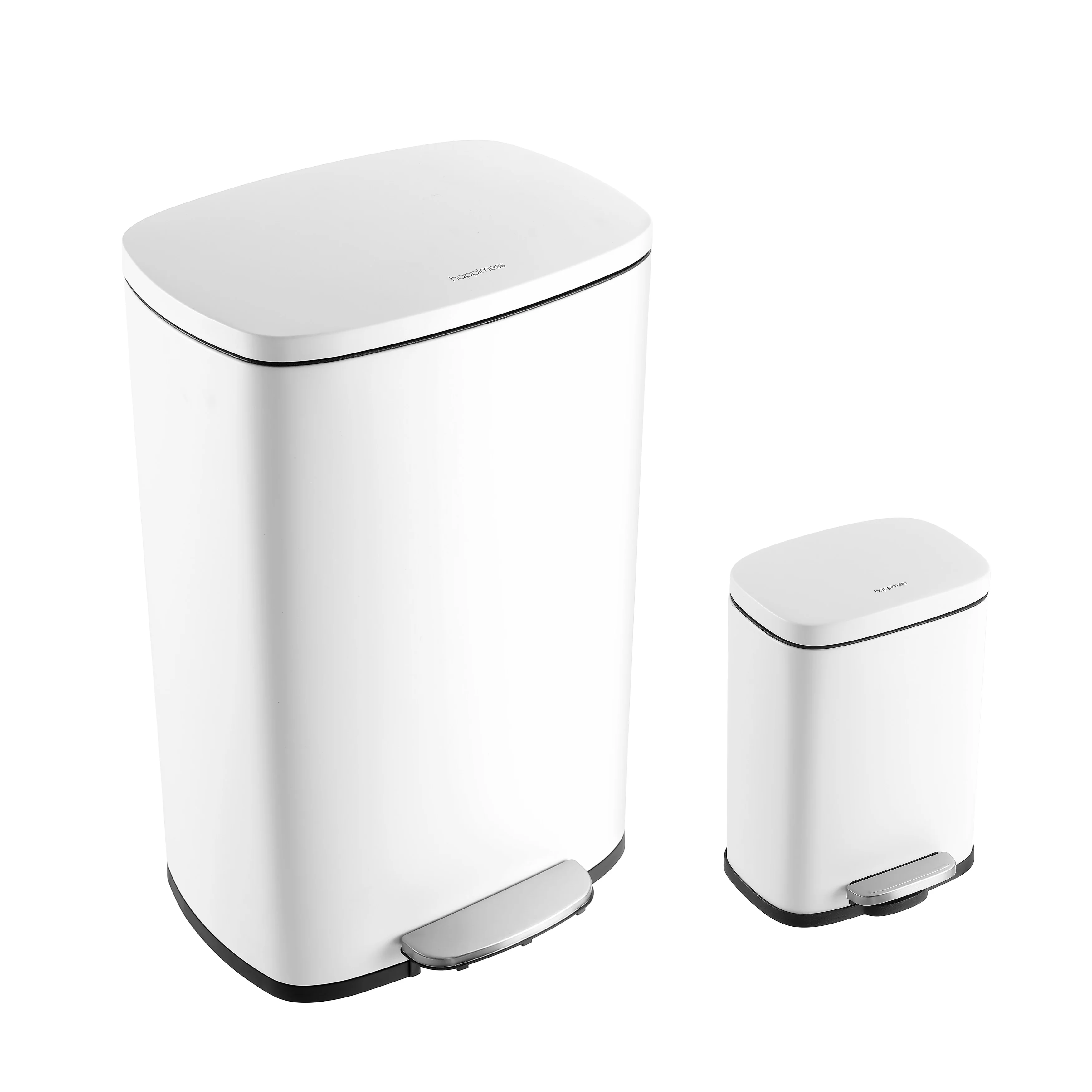 happimess 13-Gallon Trash Can with Soft-Close Lid and FREE Mini Trash Can