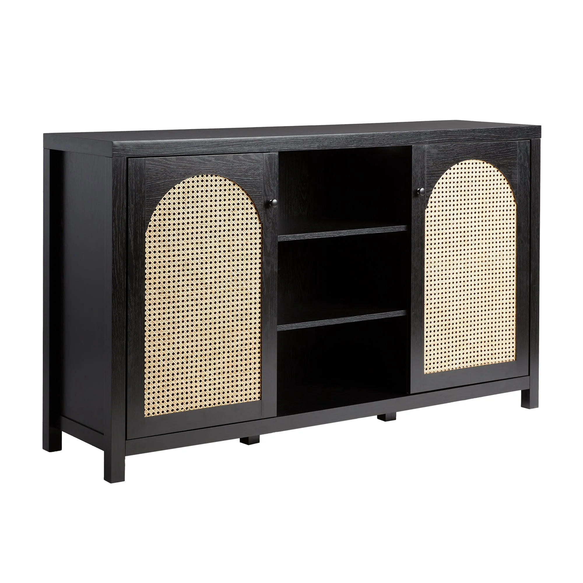 Celestialix 58 2-Door Sideboard with Arched Rattan Panels
